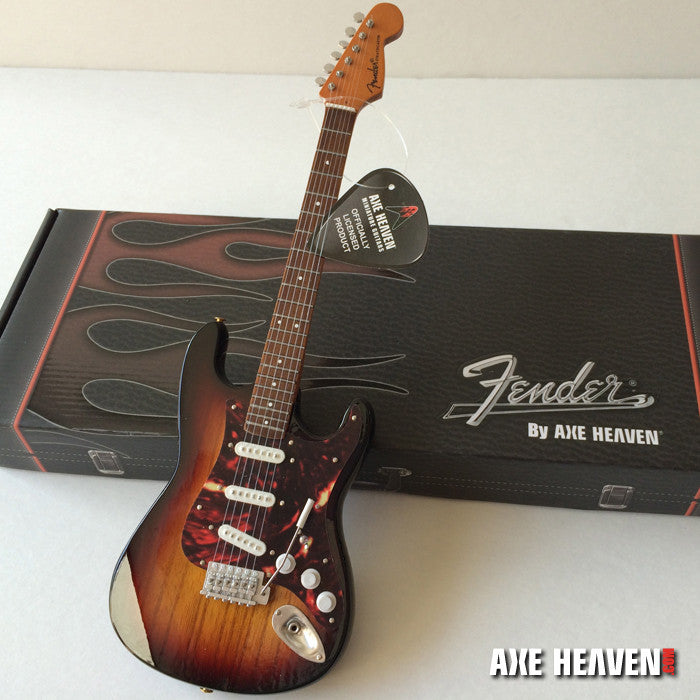 OFFICIALLY LICENSED MINI SUNBURST FENDER™ STRAT™ GUITAR TORTOISE PICKGUARD MODEL