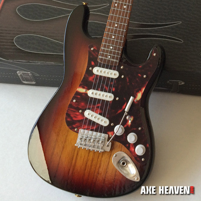 OFFICIALLY LICENSED MINI SUNBURST FENDER™ STRAT™ GUITAR TORTOISE PICKGUARD MODEL