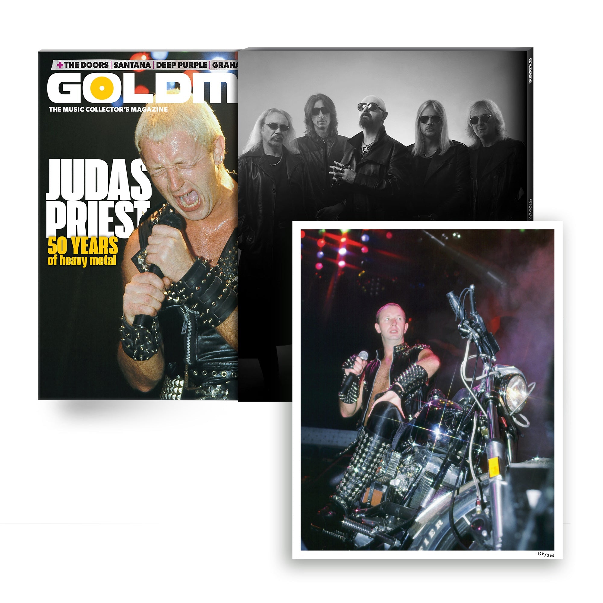 GOLDMINE x JUDAS PRIEST FEB/MAR 2022 ALTERNATE COVER ISSUE WITH HAND-NUMBERED SLIPCASE & EXCLUSIVE PHOTO PRINT - LIMITED TO 200