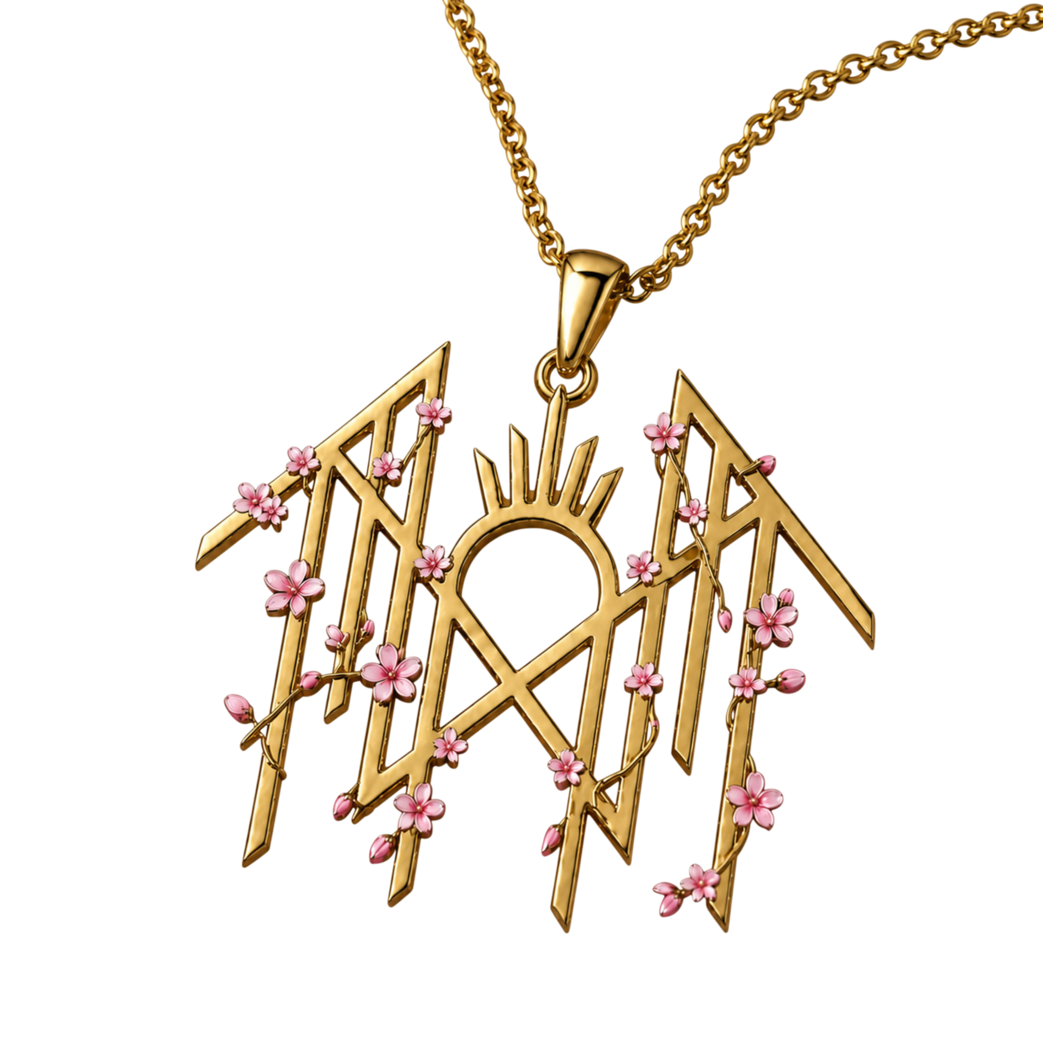 SLEEP TOKEN LOGO w/CHERRY BLOSSOMS NECKLACE (Exclusive and Limited)