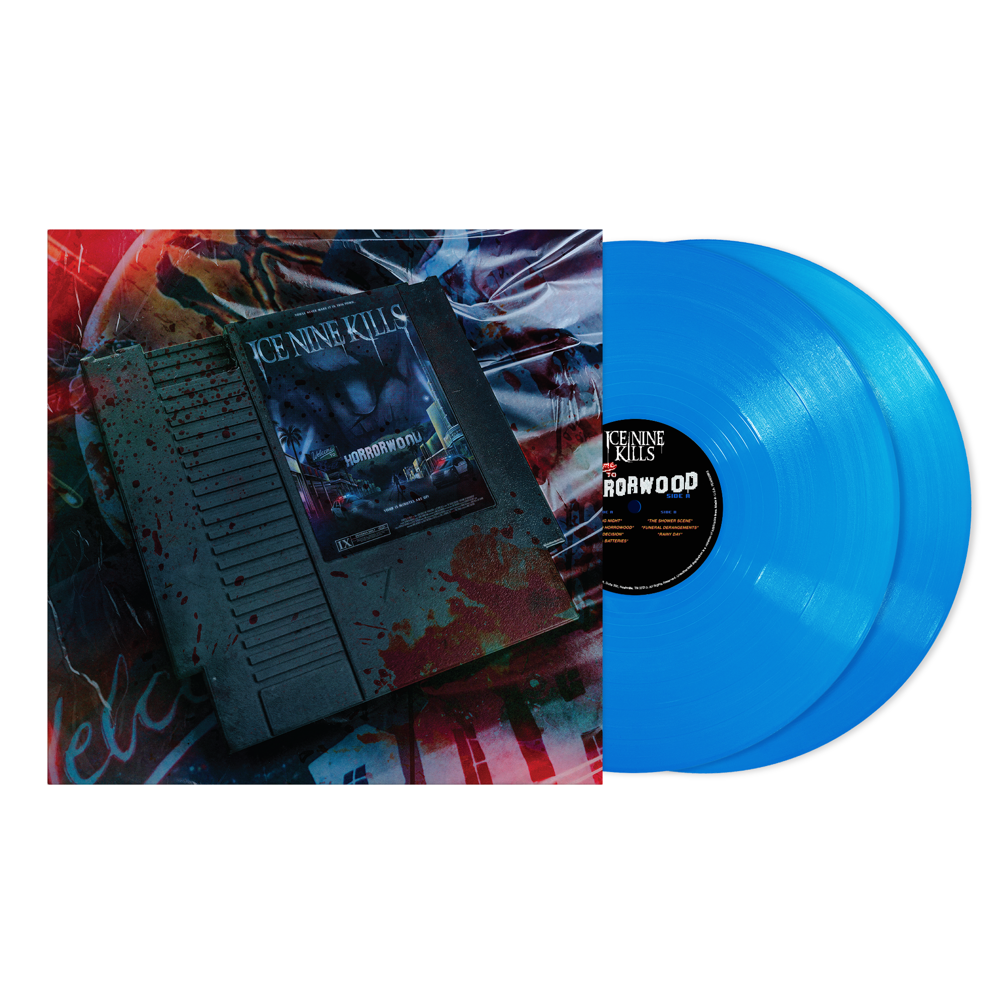 ICE NINE KILLS ‘WELCOME TO HORRORWOOD’ (9-BIT VERSION) 2LP (Limited Edition – Only 500 Made, Opaque Sky Blue Vinyl)