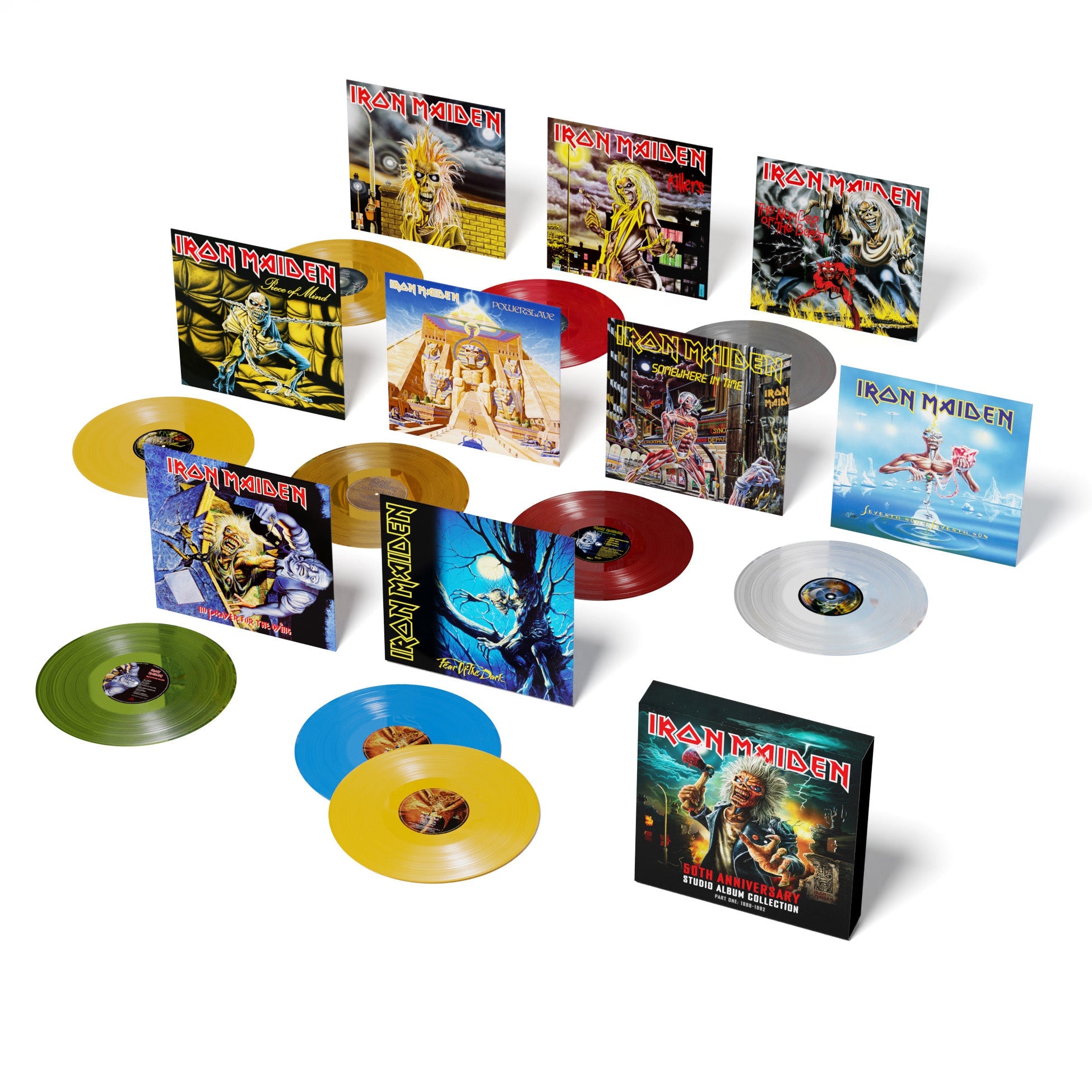 IRON MAIDEN '50TH ANNIVERSARY STUDIO ALBUM COLLECTION PART ONE: 1980-1992' 10LP BOX SET (Color Vinyl)