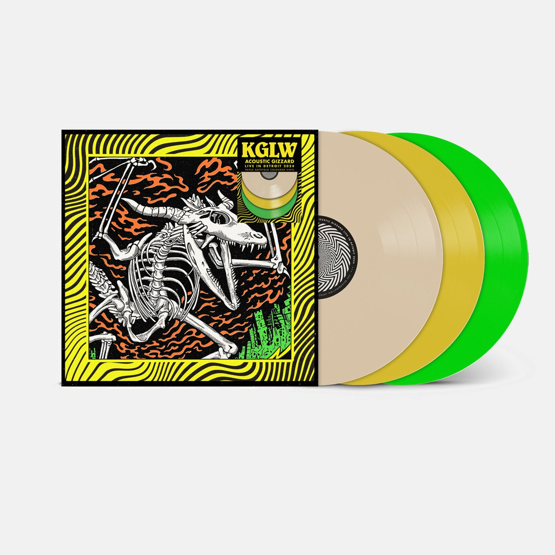 King Gizzard and The Lizard Wizard Acoustic Gizzard Live In Detroit 2024 Triple Gatefold Colored Vinyl