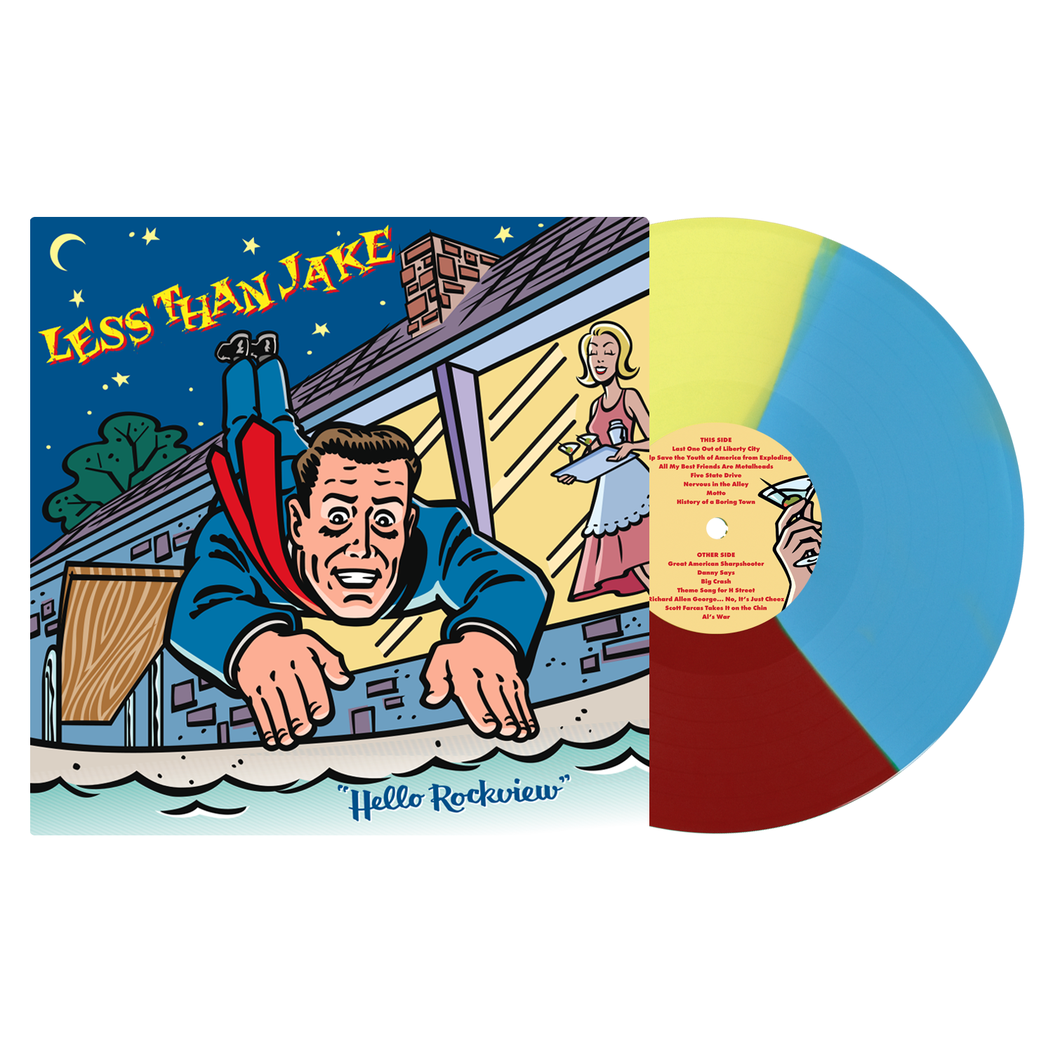 LESS THAN JAKE 'HELLO ROCKVIEW' LP (Limited Edition – Only 250 Made, Apple, Lemon & Sky Blue Vinyl)