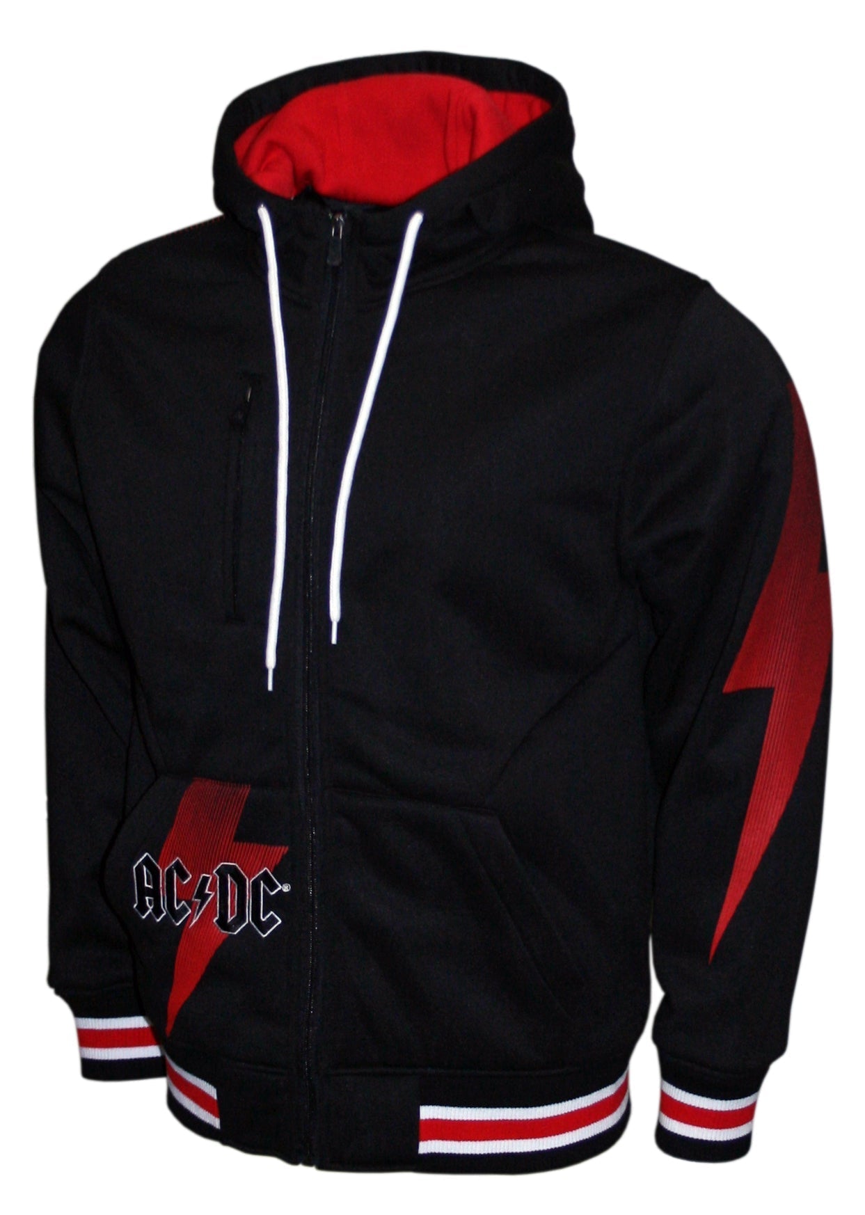 ACDC BOLT BLACK DOUBLE KNIT HOODIE
