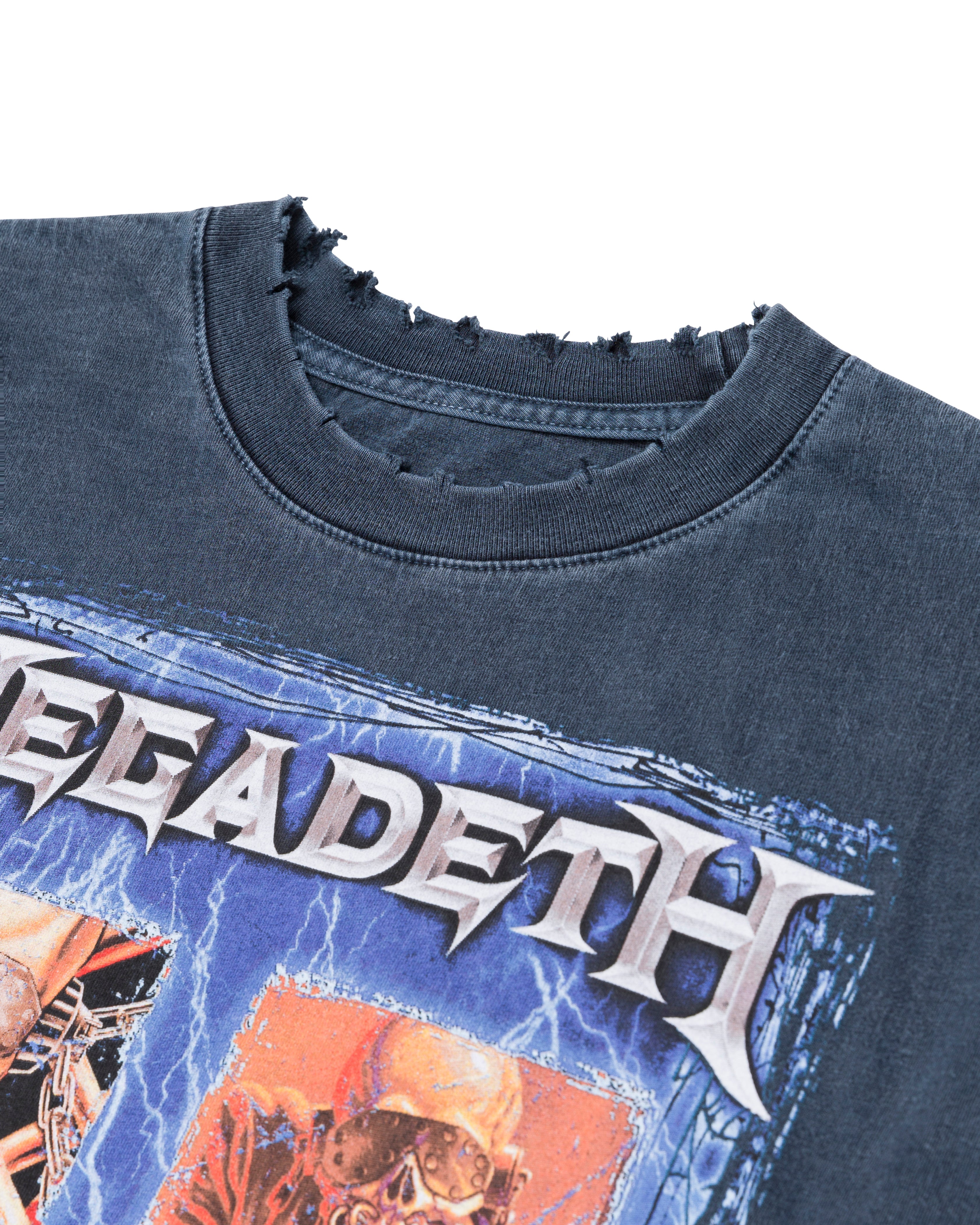 Megadeth Grid Boxy Tee Washed Slate