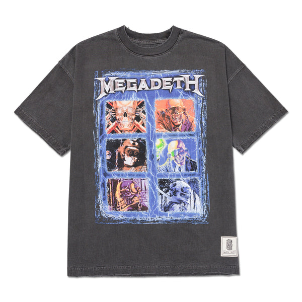 Megadeth Grid Boxy Tee Washed Vintage Black Megadeth Grid Boxy Tee Washed Vintage Black