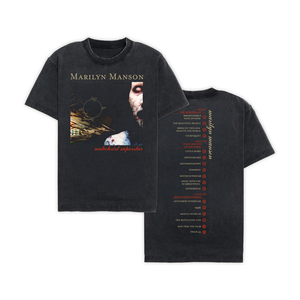 MARILYN MANSON "ANTICHRIST SUPERSTAR" LIMITED EDITION EXCLUSIVE VINTAGE WASH T-SHIRT
