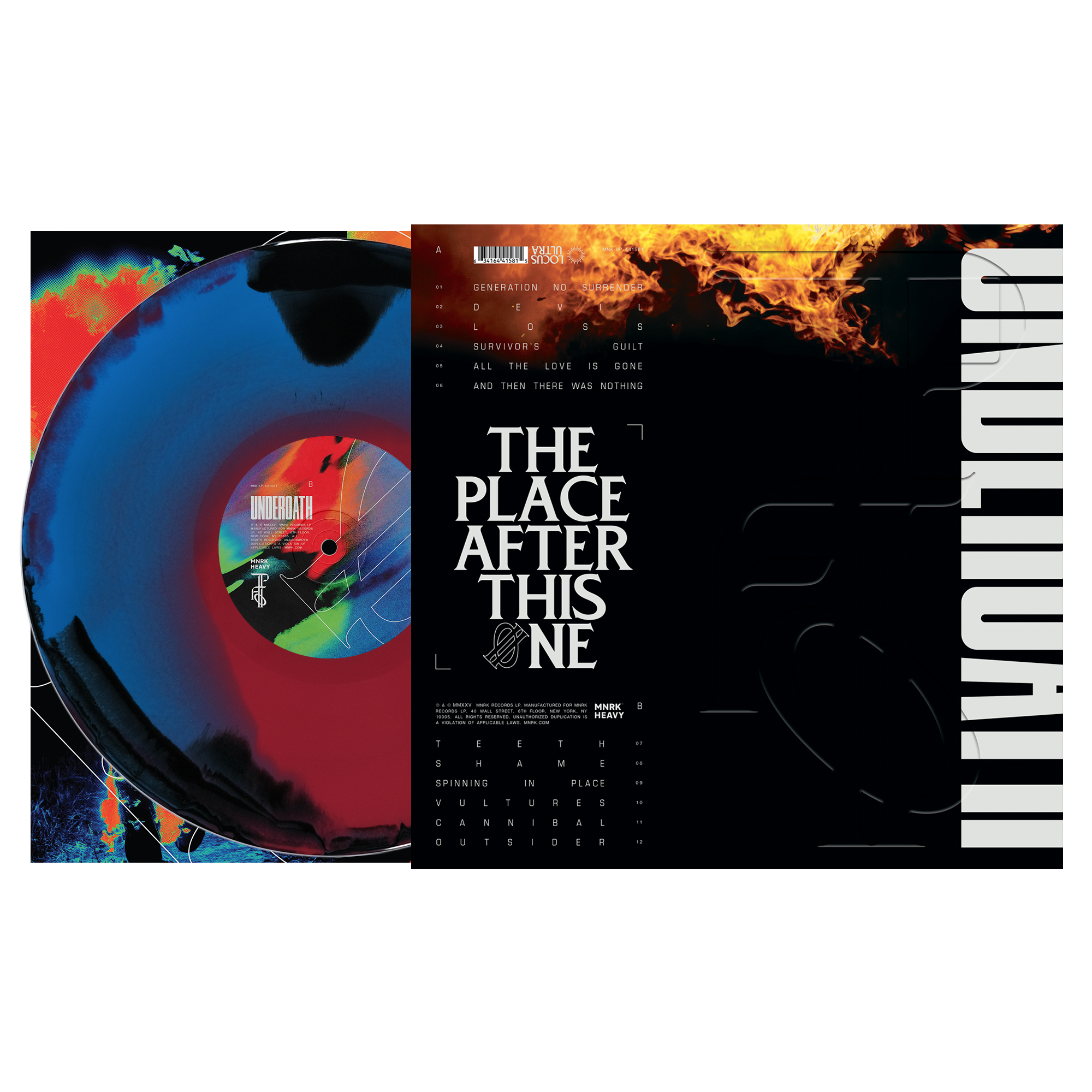 UNDEROATH 'THE PLACE AFTER THIS ONE' LP (Black + Blue Red Swirl Vinyl)