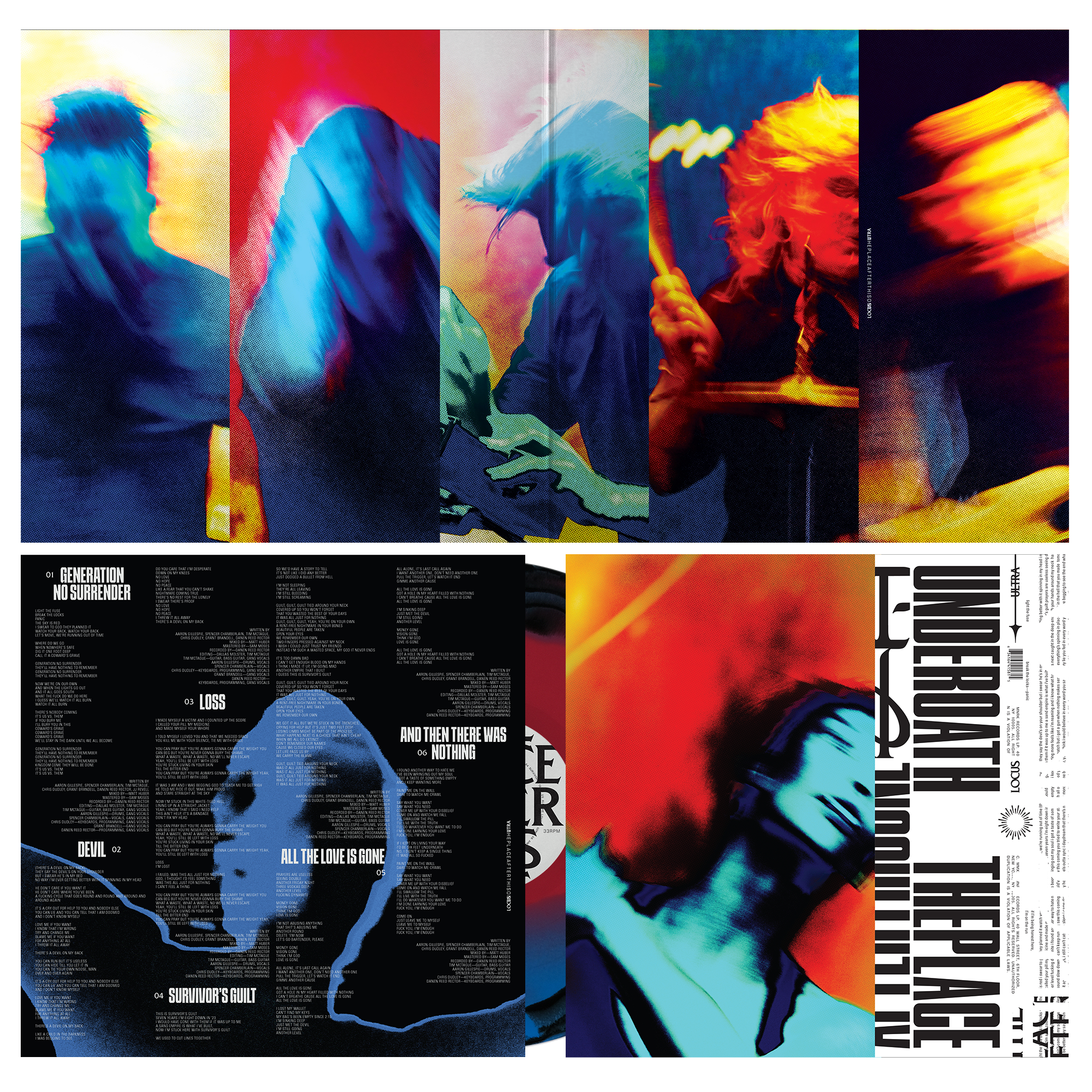 UNDEROATH 'THE PLACE AFTER THIS ONE' LP (Black + Blue Red Swirl Vinyl)