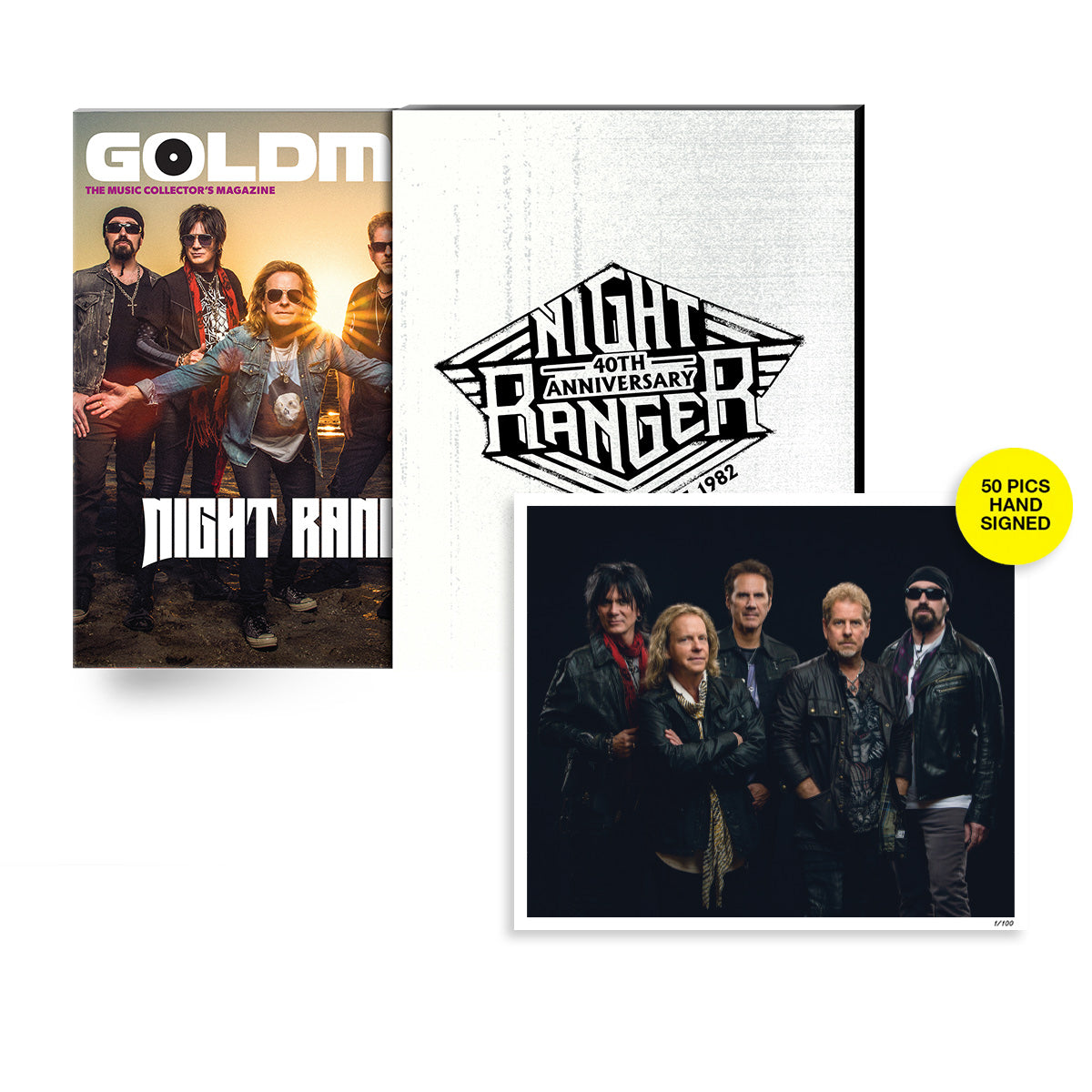 GOLDMINE MAGAZINE: WINTER 2023 ISSUE ALT COVER  FEATURING NIGHT RANGER - HAND-NUMBERED SLIPCASE + 8"x10" PHOTO PRINT