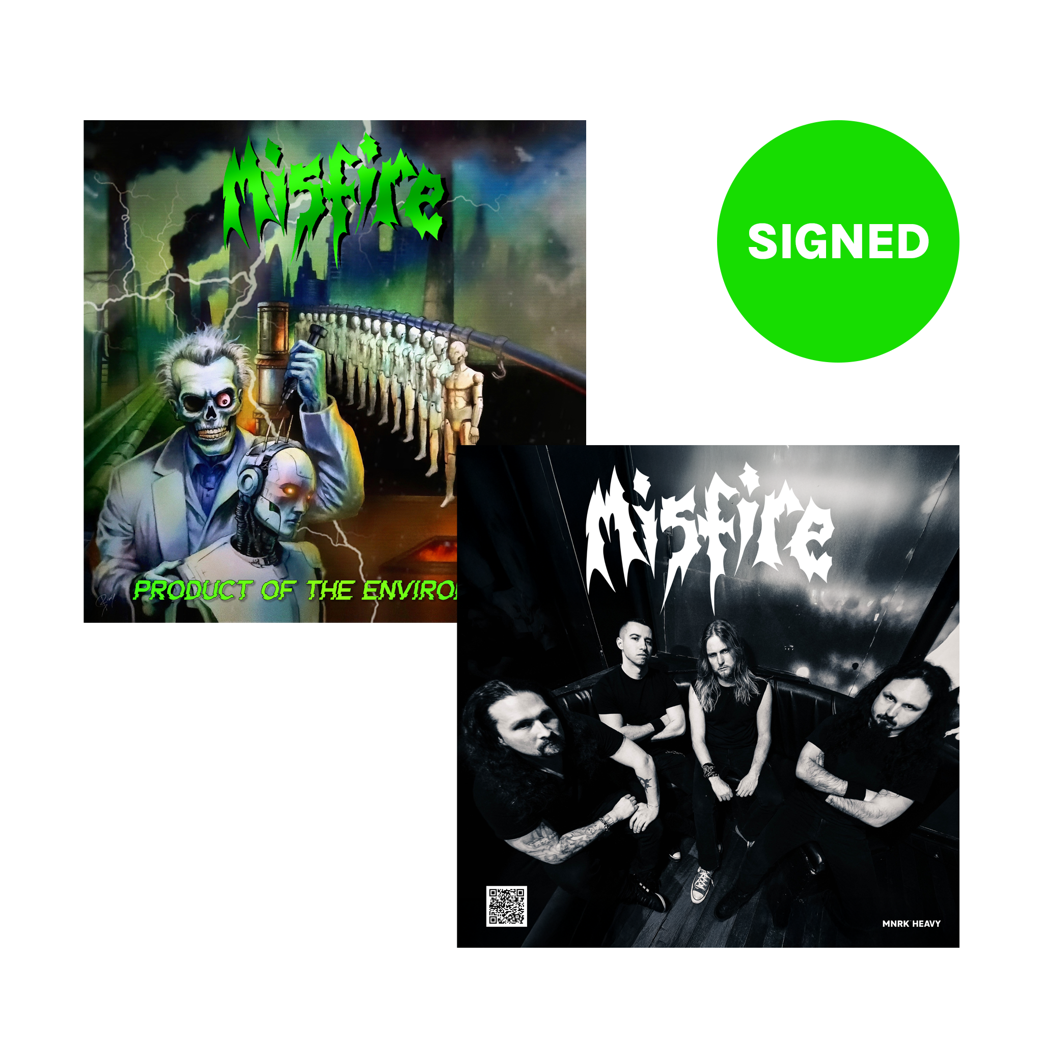 MISFIRE 'PRODUCT OF THE ENVIRONMENT' LP (Neon Green with Black Splatter Vinyl)