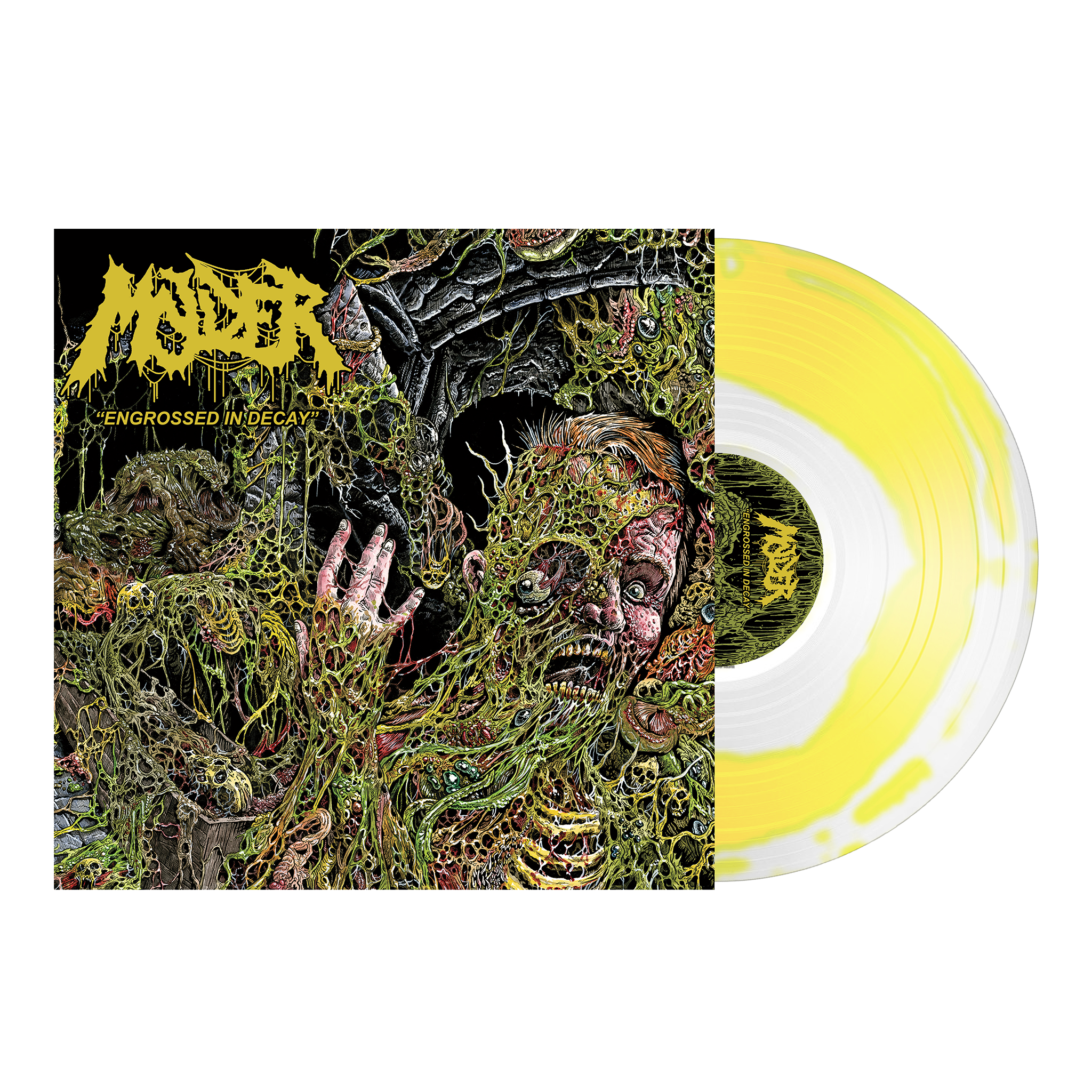 MOLDER 'ENGROSSED IN DECAY' LP (Bone White w/ Yellow Swirl Vinyl)