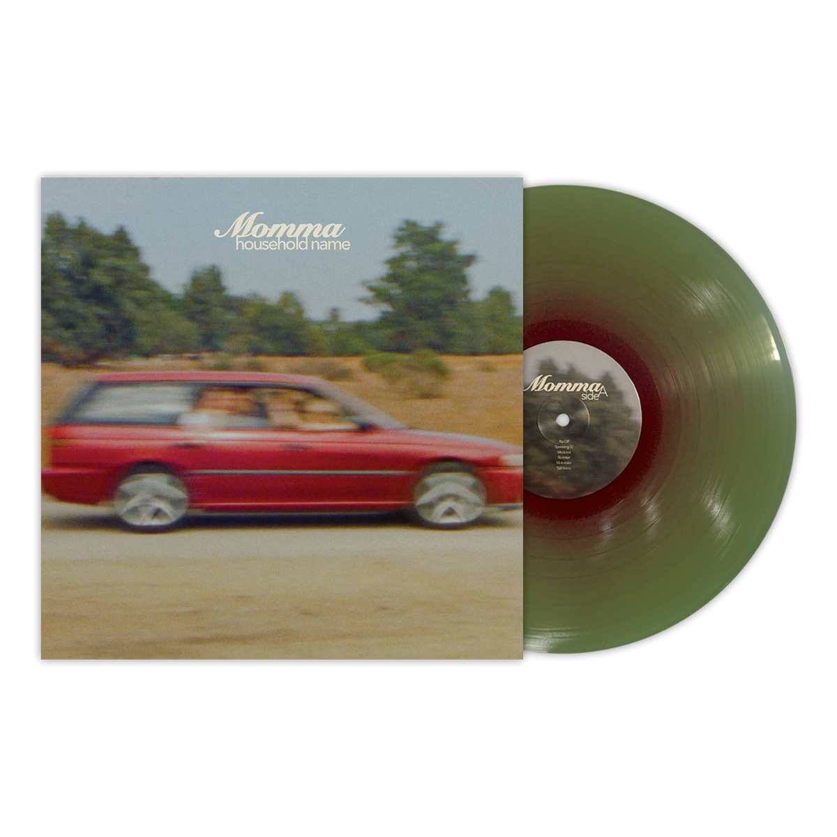 MOMMA ‘HOUSEHOLD NAME’ LP (Exclusive – Limited to 100, Green in Red Vinyl)