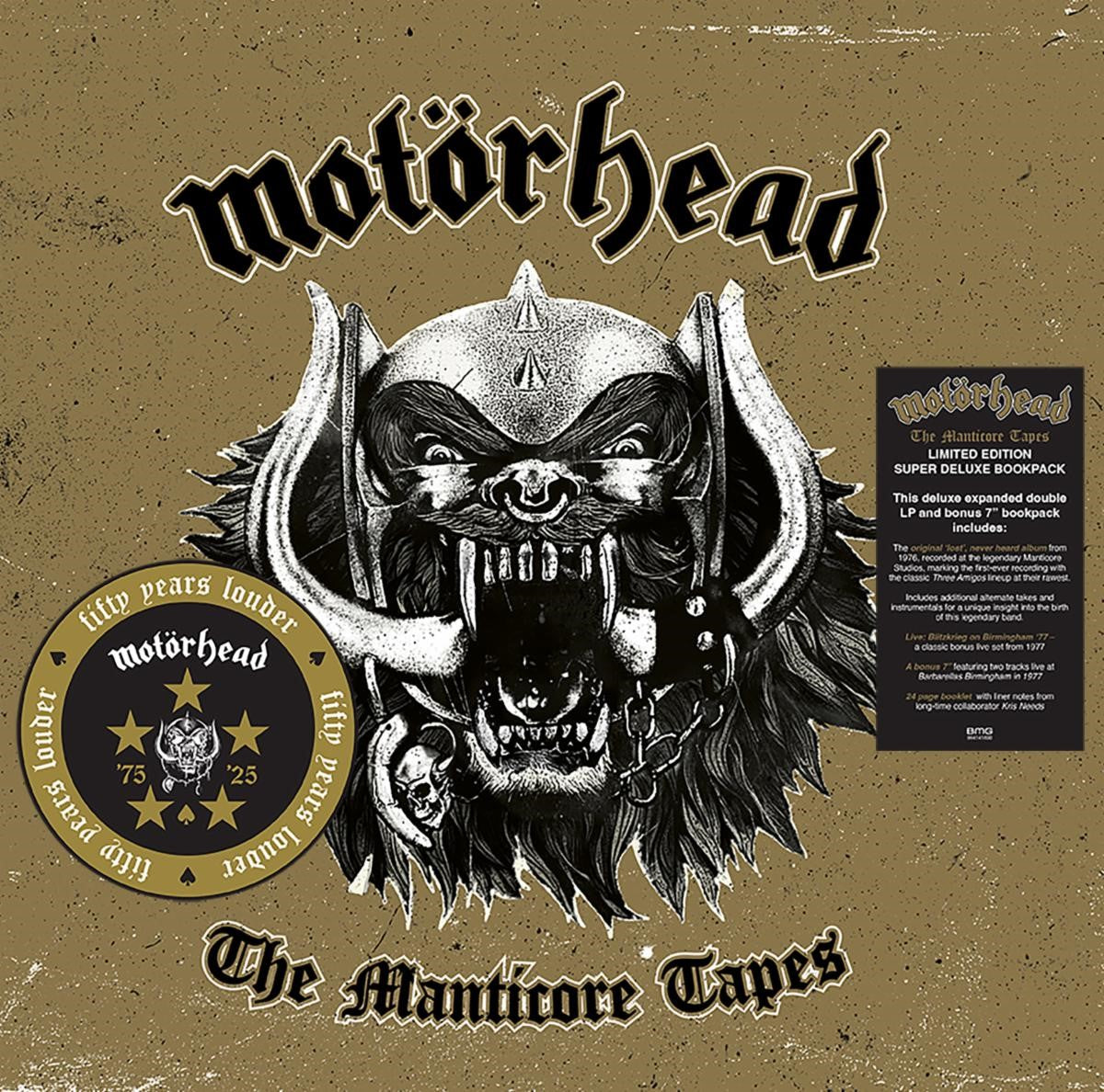 MOTORHEAD 'THE MANTICORE TAPES' 2LP (Deluxe Bookpack, Clear Vinyl + 7