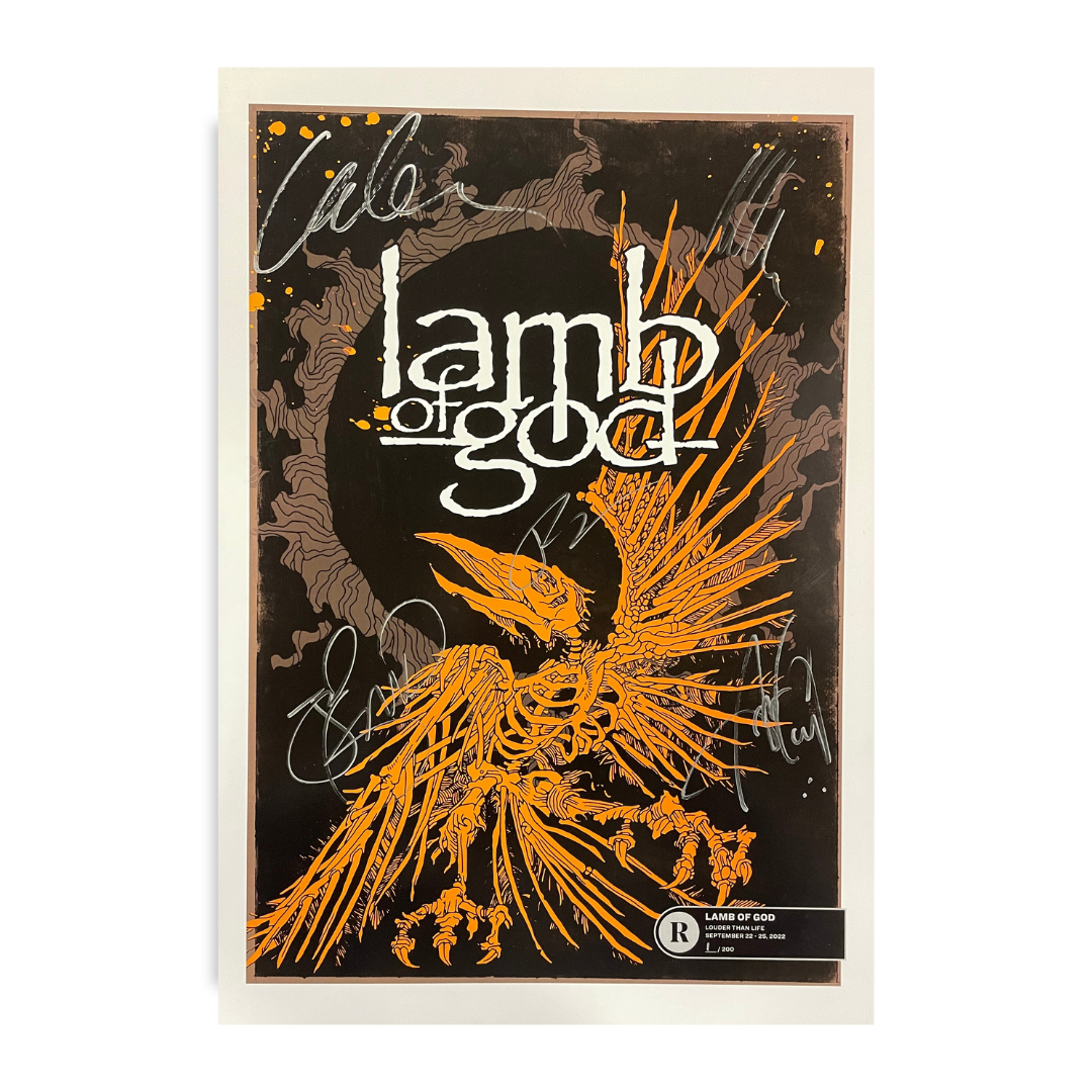 LAMB OF GOD x REVOLVER x LOUDER THAN LIFE 2022 - SIGNED FESTIVAL POSTER