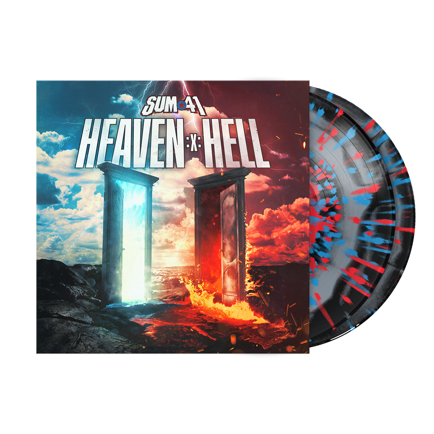 SUM 41 ‘HEAVEN :X: HELL’ 2LP (Limited Edition – Only 500 made, Black/Gray Smush w/ Red & Blue Splatter Vinyl)