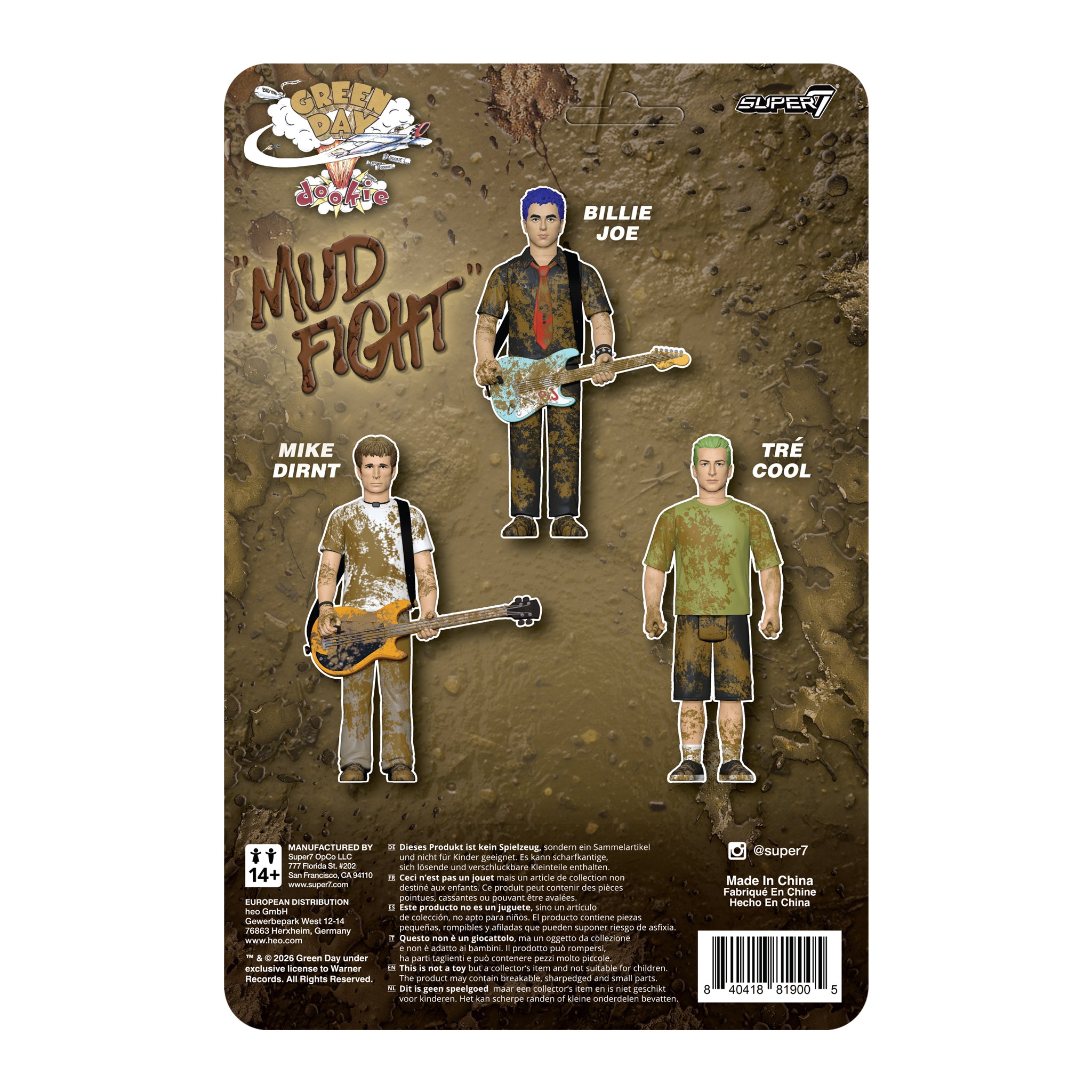 GREEN DAY 'BILLIE JOE ARMSTRONG - MUD FIGHT' REACTION FIGURE (Wave 1)