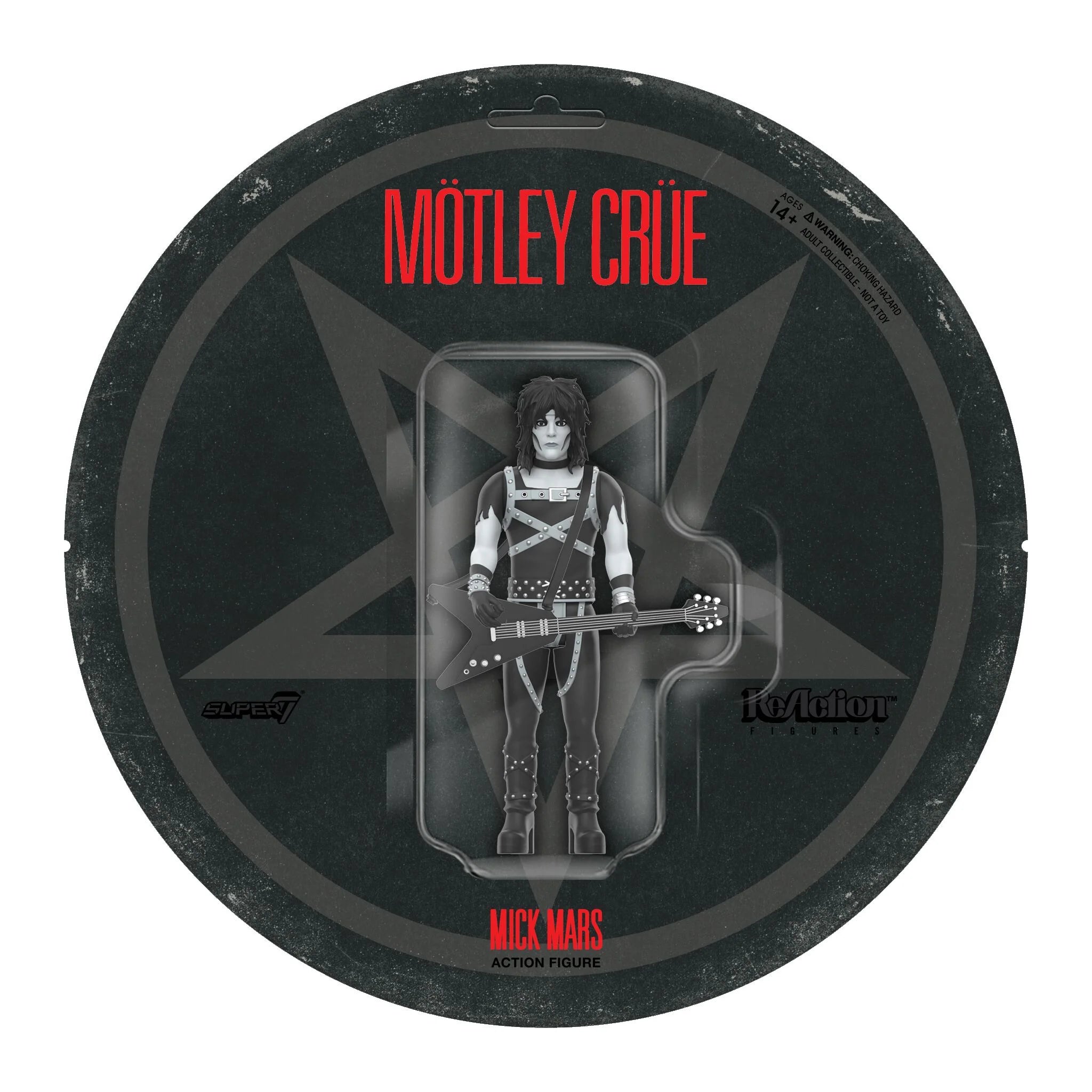 MOTLEY CRUE MICK MARS (SHOUT AT THE DEVIL - BLACK & WHITE) REACTION FIGURE WAVE 02