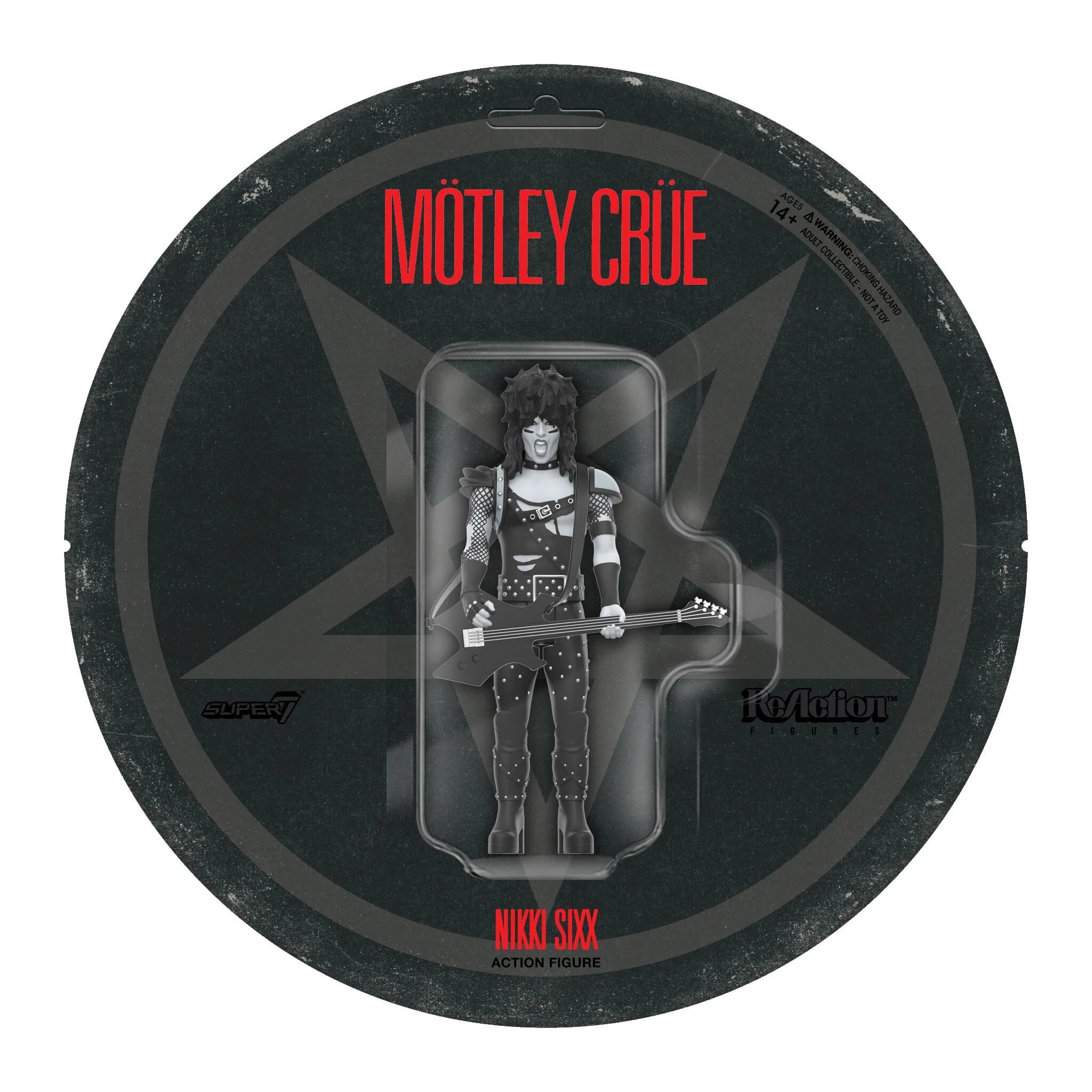 MOTLEY CRUE NIKKI SIXX (SHOUT AT THE DEVIL - BLACK & WHITE) REACTION FIGURE WAVE 02