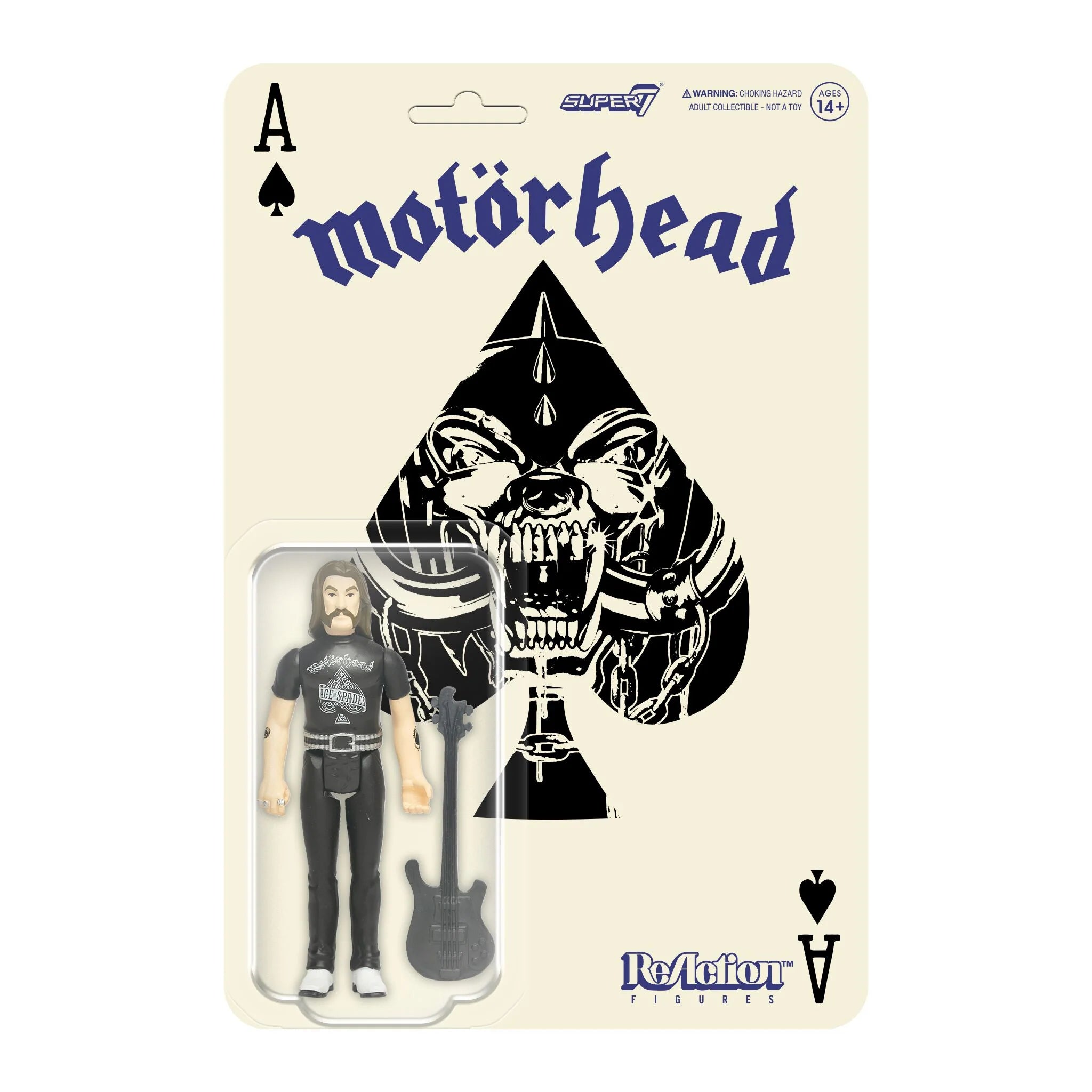 Motorhead Lemmy Ace Of Spades Super 7 Figure on Card