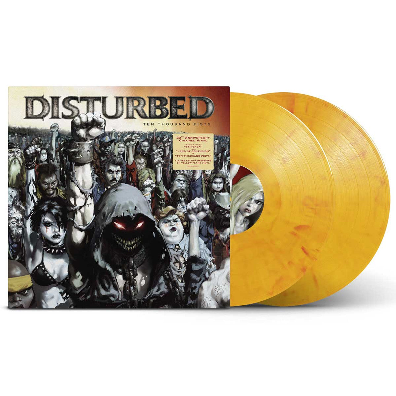 DISTURBED '10 THOUSAND FISTS' 2LP (20th Anniversary, Yellow Flame Vinyl)