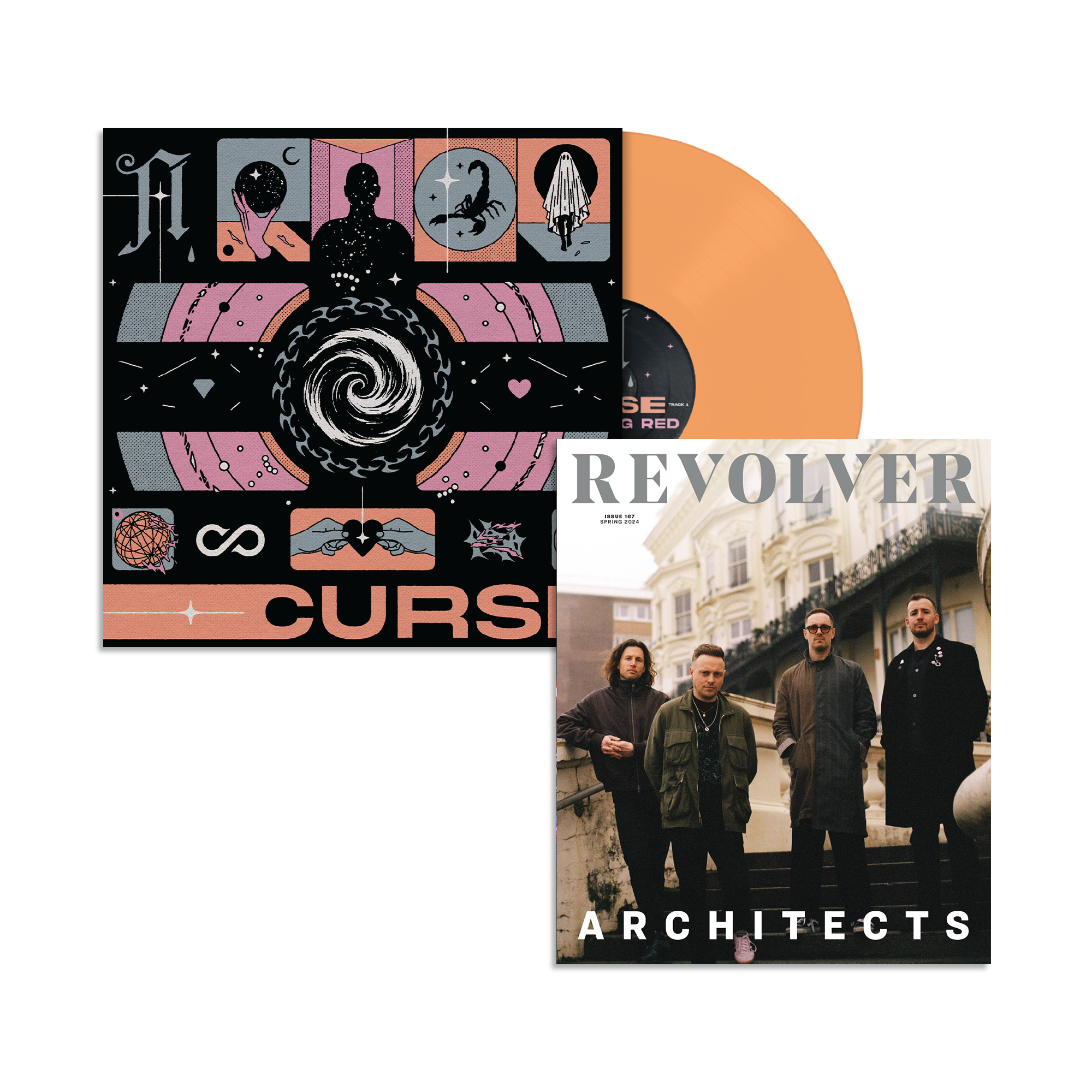 ARCHITECTS X REVOLVER BUNDLE - REVOLVER SPRING 2024 ISSUE W/ 'CURSE' 12" VINYL (Limited Edition – Only 500 Made - COLOR w/ Etched B-Side Vinyl)