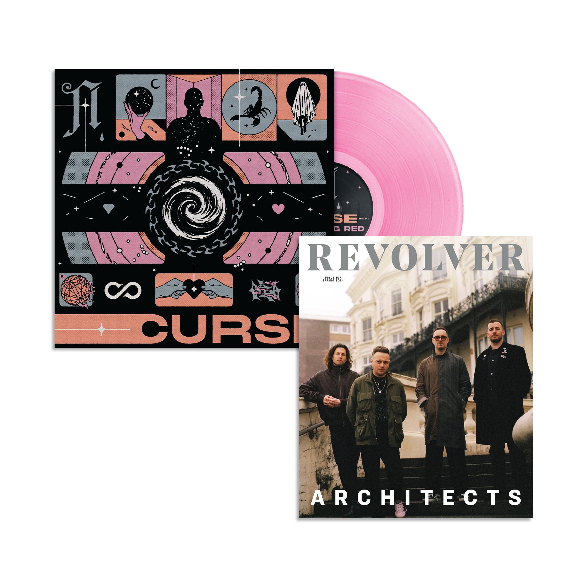 ARCHITECTS X REVOLVER BUNDLE - REVOLVER SPRING 2024 ISSUE W/ 'CURSE' 12" VINYL (Limited Edition – Only 500 Made - COLOR w/ Etched B-Side Vinyl)