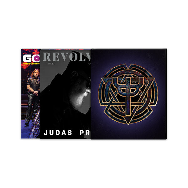 JUDAS PRIEST X REVOLVER BUNDLE - REVOLVER SPRING 2024 ISSUE & GOLDMINE SPRING 2024 ISSUE W/ BAND SIGNED 8X10" IN NUMBERED SLIPCASE