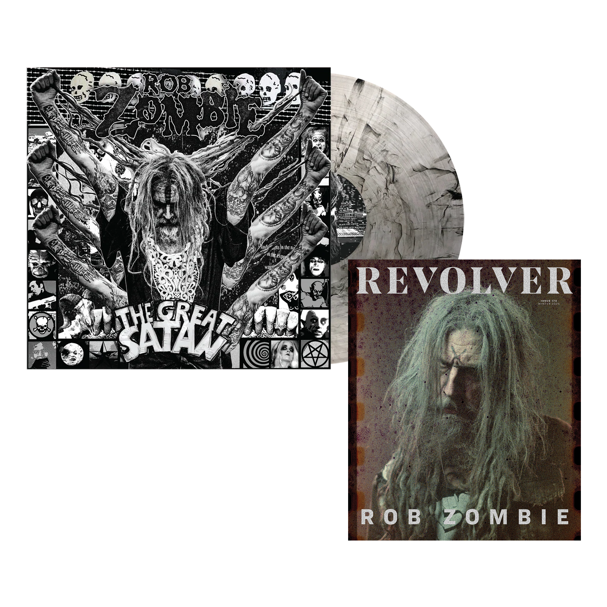 ROB ZOMBIE ‘THE GREAT SATAN’ LP (Exclusive – Limited to 1000, Clear w/ Black Smoke Vinyl) + REVOLVER WINTER ISSUE