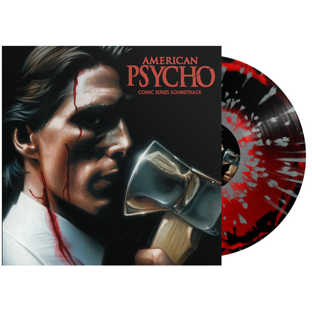 AMERICAN PSYCHO ‘COMIC SERIES SOUNDTRACK’ LP (Limited Edition – Only 100 made, Apple Red + Black Side A/B w/ Silver Splatter Vinyl)