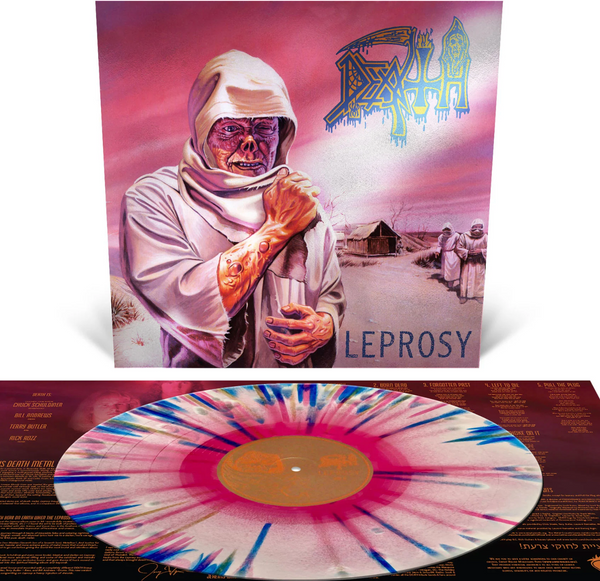 DEATH 'LEPROSY' LP (Pink, White, Blue Splatter Vinyl)