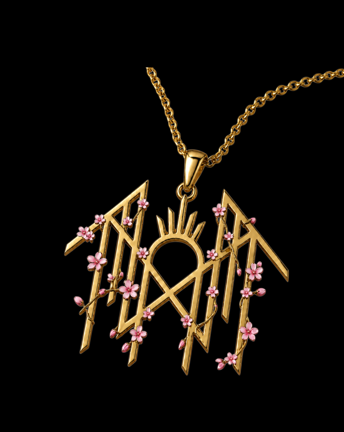 SLEEP TOKEN LOGO w/CHERRY BLOSSOMS NECKLACE (Exclusive and Limited)