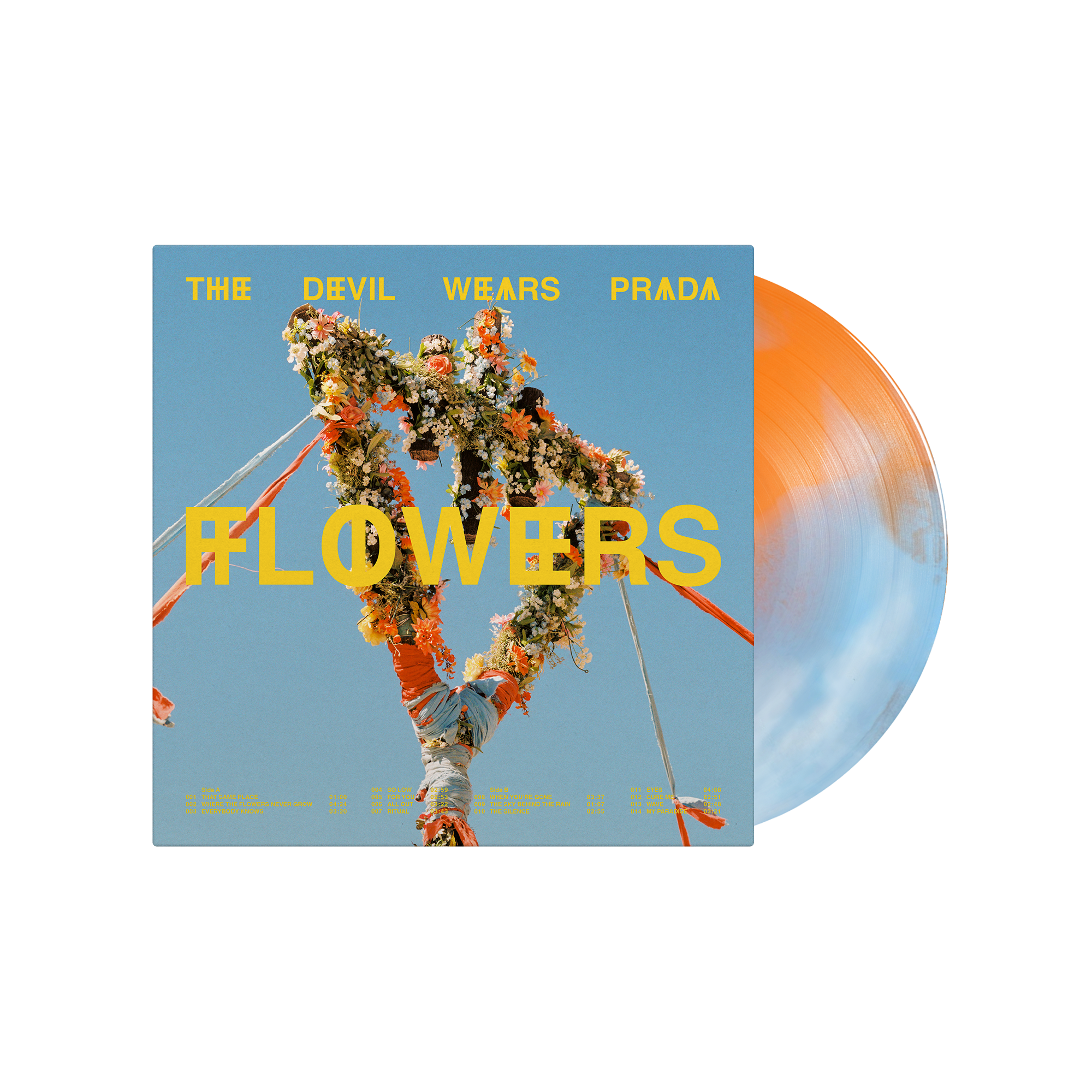 THE DEVIL WEARS PRADA ‘FLOWERS’ LP (Exclusive – Tangerine, Baby Blue, & Bone Smash Vinyl) + REVOLVER FALL 2025 ISSUE & EXCLUSIVE SLIPMAT