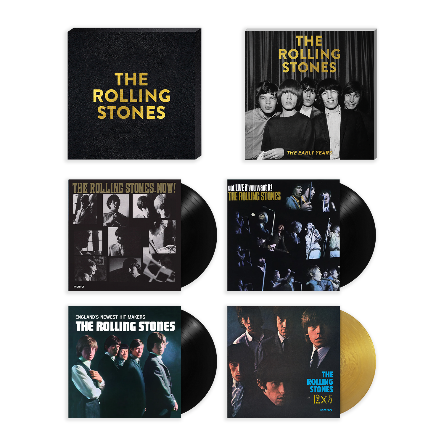 THE ROLLING STONES x GOLDMINE "EARLY YEARS" SPECIAL COLLECTOR’S EDITION SOFTCOVER BOOK w/4 LPS IN HEAVY DUTY NUMBERED BOX (Limited Edition – Only 300 Box Sets Made)