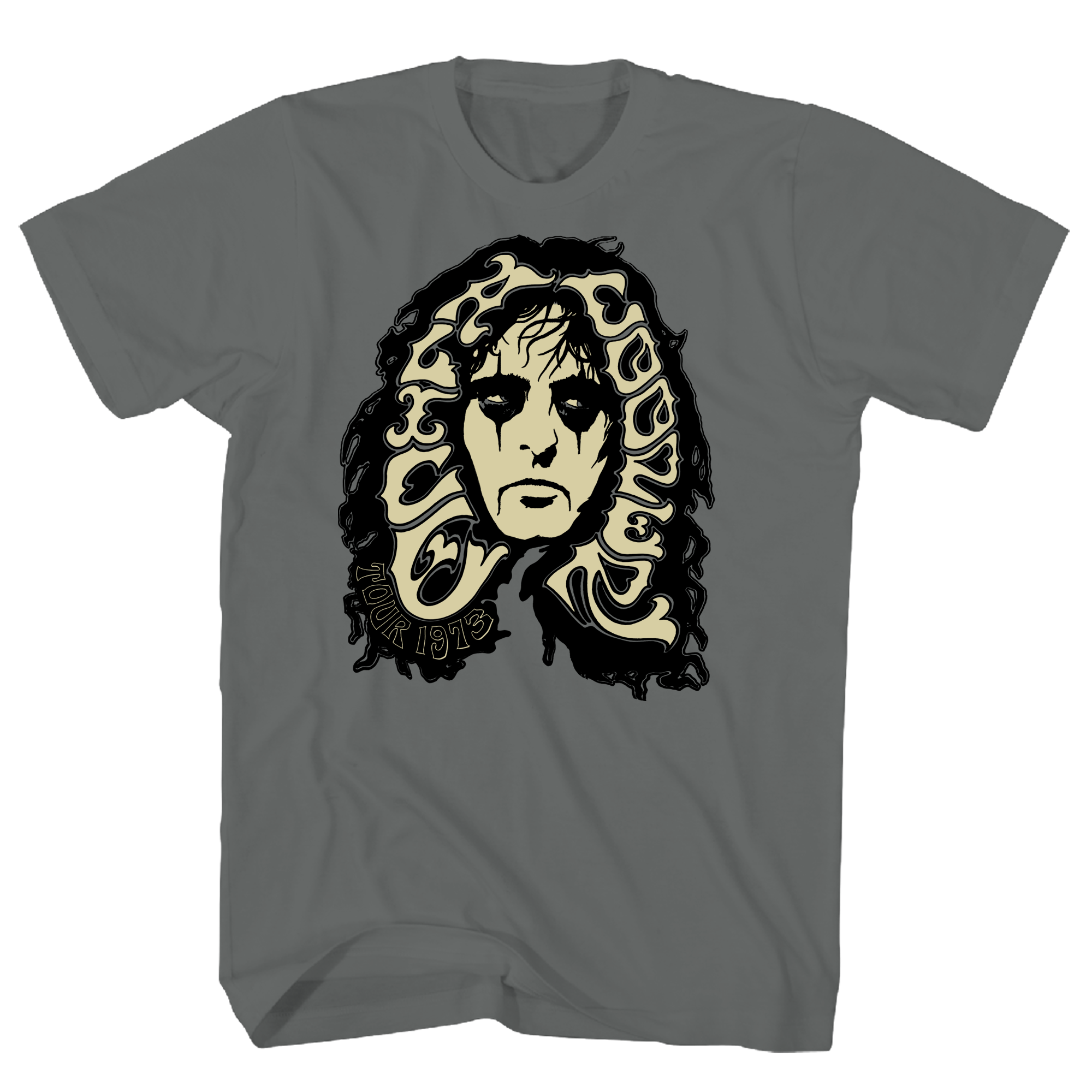 ALICE COOPER GLOW IN THE DARK FACE CHARCOAL T-SHIRT