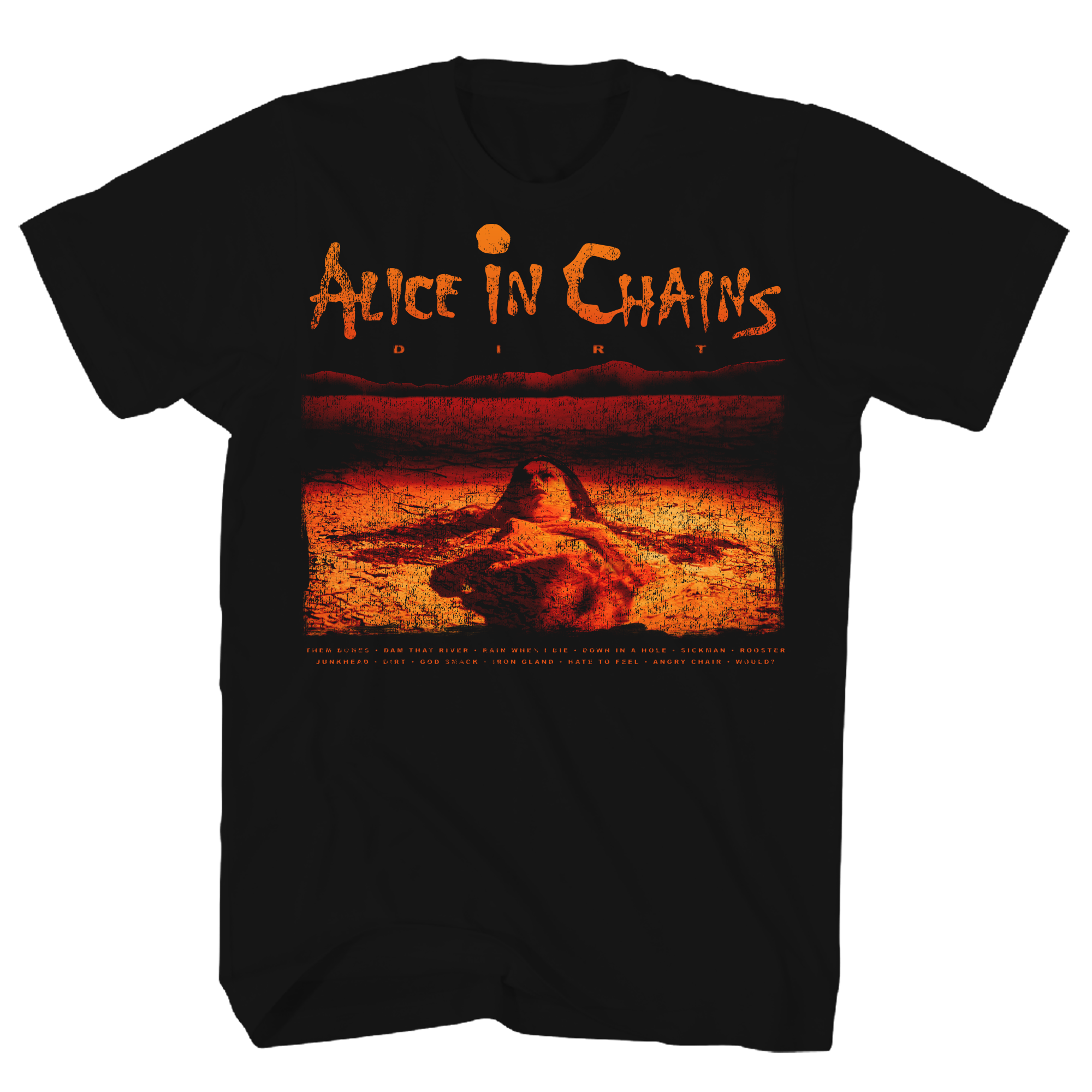 ALICE IN CHAINS DIRT ALBUM TRACK LIST BLACK  T-SHIRT