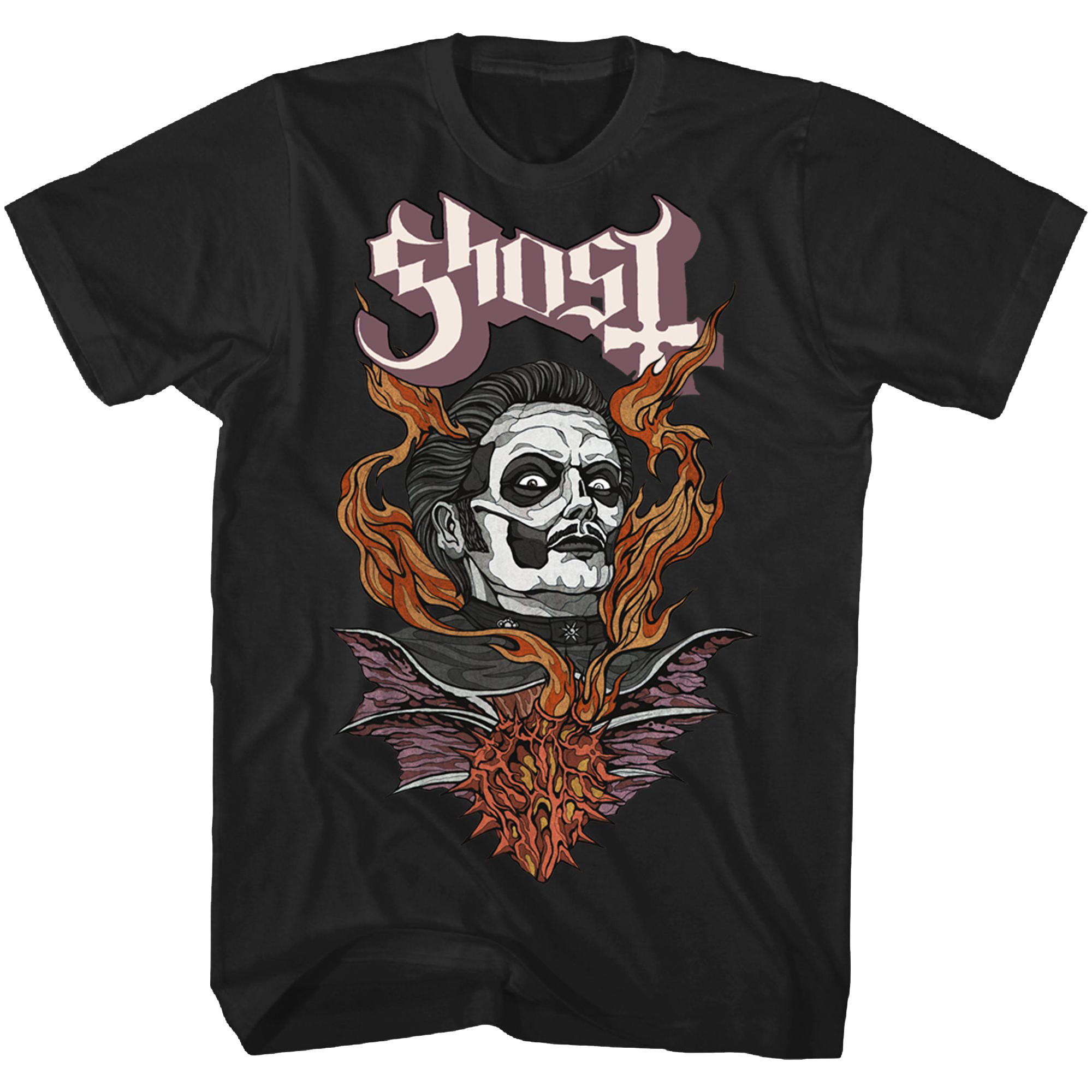 GHOST CARDINAL COPIA FLAMING FACE T-SHIRT