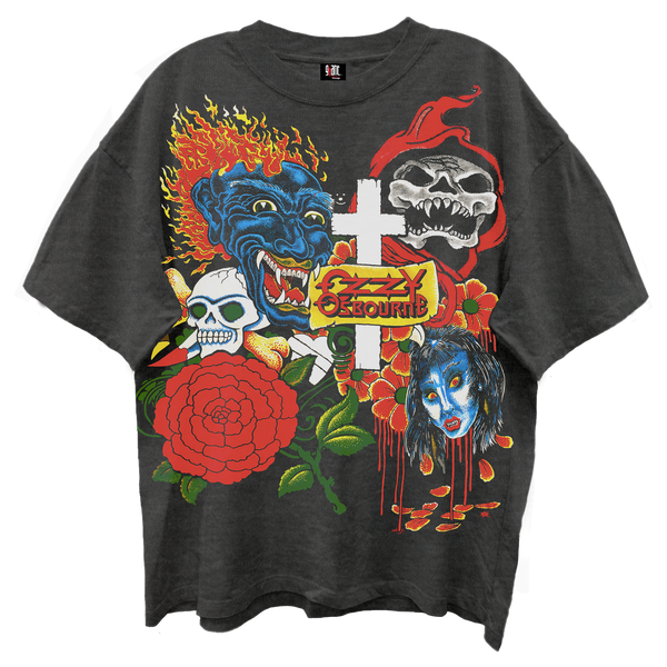 OZZY OSBOURNE TATOO ART VINTAGE BLACK T-SHIRT/GIANT VINTAGE