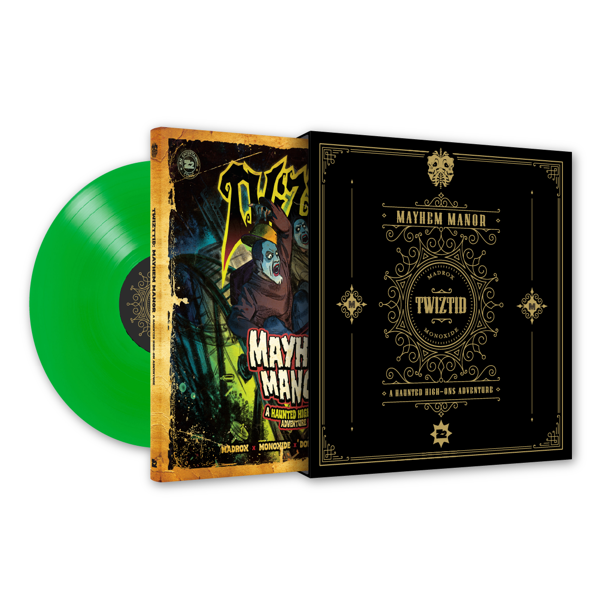 TWIZTID 'HAUNTED HIGH-ONS' LP (Green Vinyl) + TWIZTID: MAYHEM MANOR - GRAPHIC NOVEL