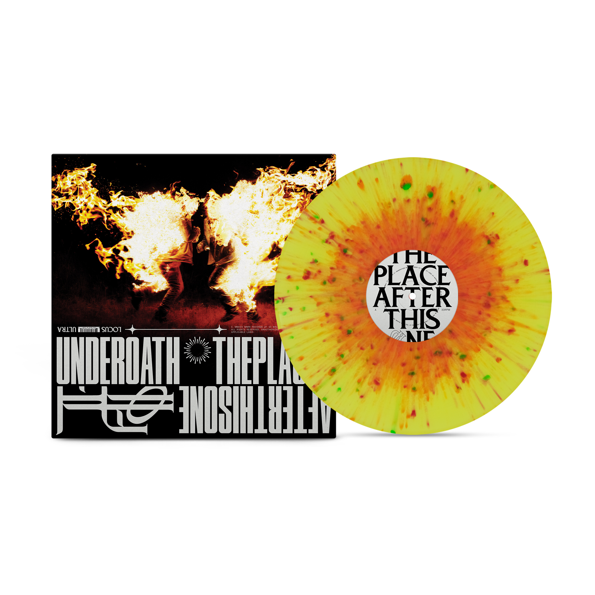 UNDEROATH ‘THE PLACE AFTER THIS ONE’ LP (Limited Edition – Only 300 Made, Translucent Yellow w/ Opaque & Neon Splatter Vinyl)