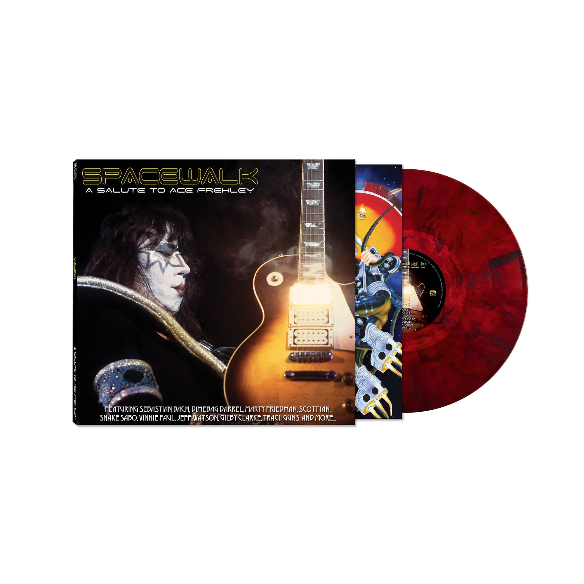 VARIOUS ARTISTS 'SPACEWALK - TRIBUTE TO ACE FREHLEY' LP (Limited, Red Marble Vinyl)