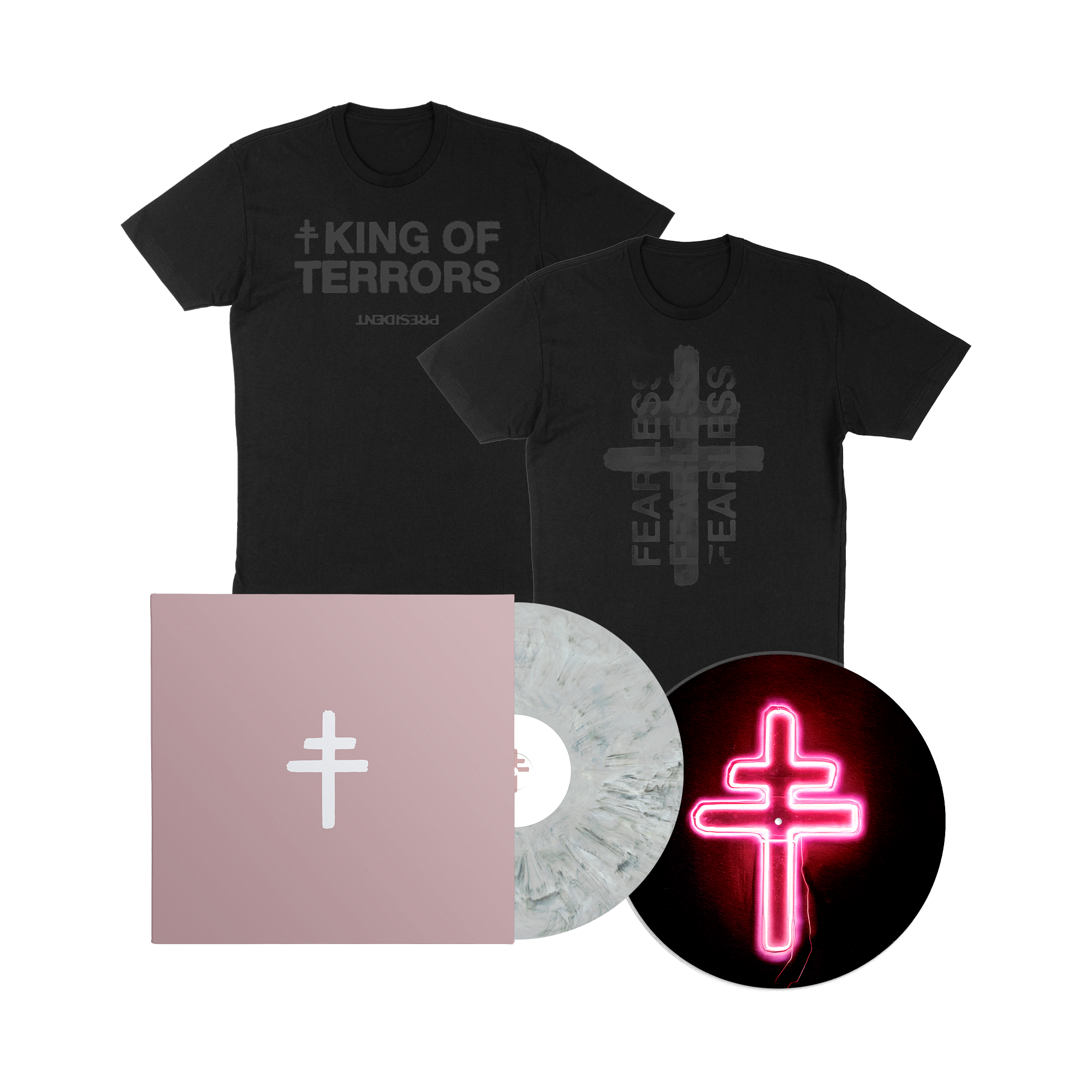 PRESIDENT ‘KING OF TERRORS’ EP (Exclusive – Gray Marble Vinyl) + T-SHIRT & SLIPMAT