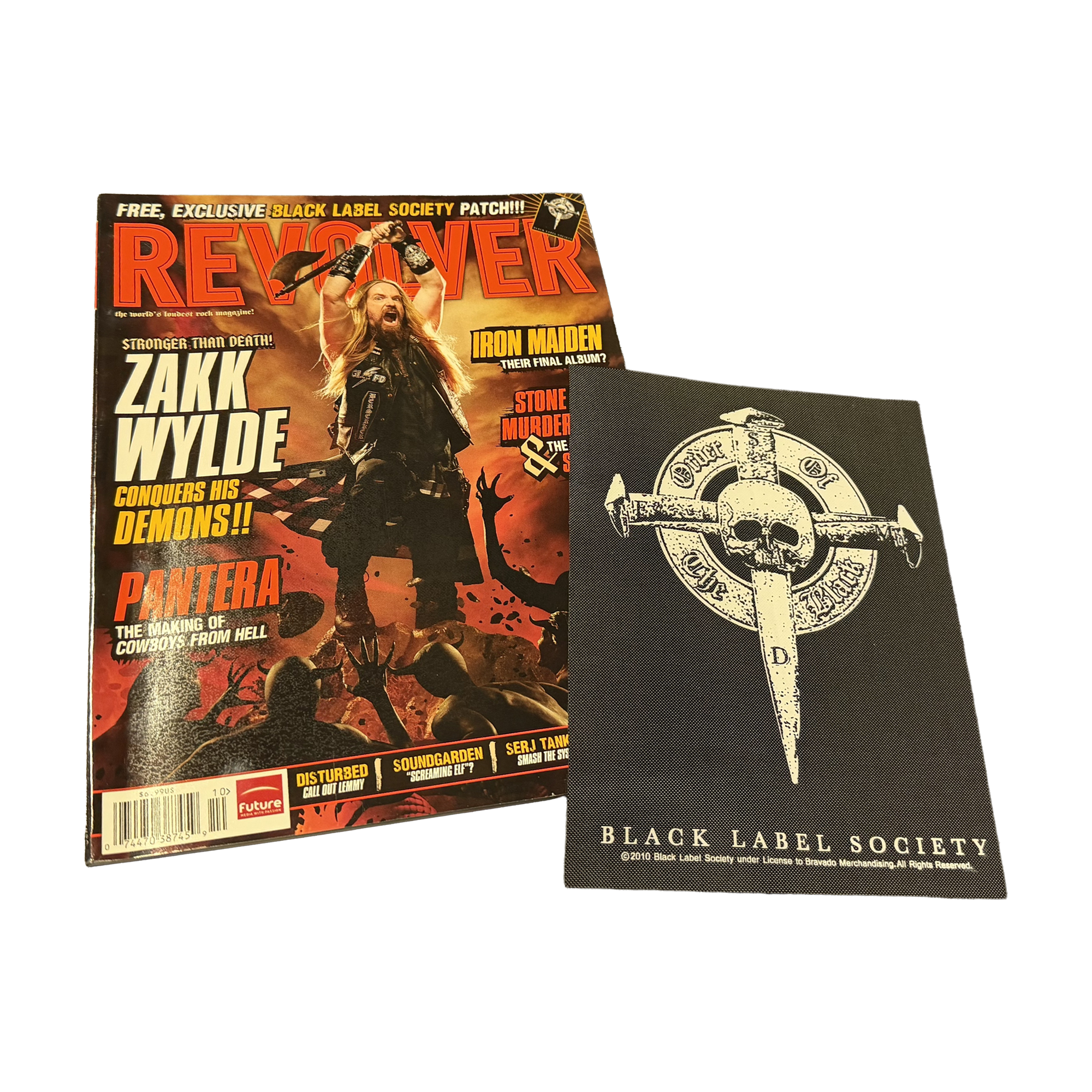 REVOLVER SEPTEMBER/OCTOBER 2010 ISSUE FEATURING ZAKK WYLDE + BLACK LABEL SOCIETY PATCH