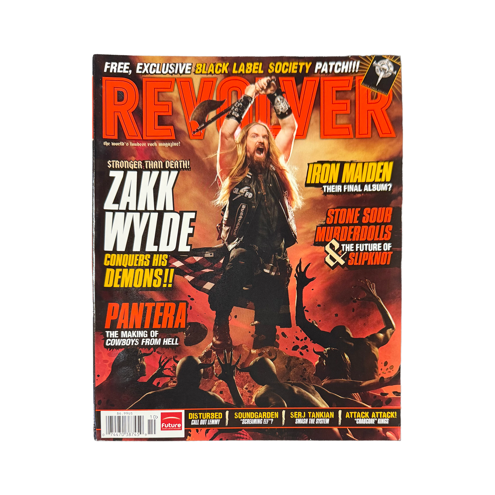 REVOLVER SEPTEMBER/OCTOBER 2010 ISSUE FEATURING ZAKK WYLDE + BLACK LABEL SOCIETY PATCH