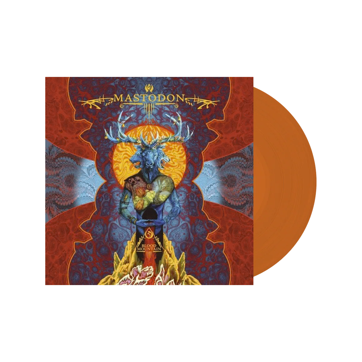MASTODON ‘BLOOD MOUNTAIN’ LP (Exclusive – Orange Vinyl) w/ SIGNED 12"x12" PAUL ROMANO PRINT
