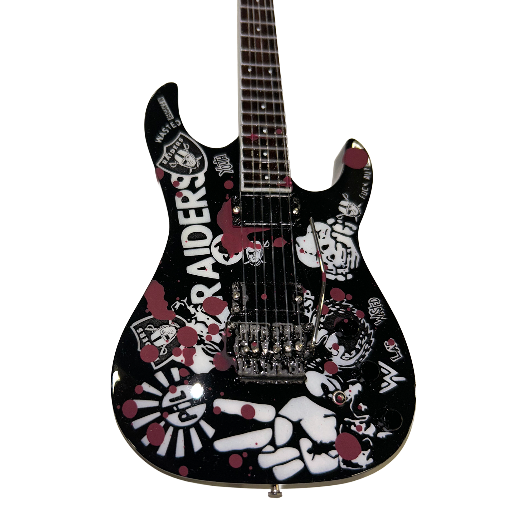 SLAYER - JEFF HANNEMAN - SIGNATURE RAIDERS TRIBUTE MINI GUITAR (Limited Blood Splatter Edition)