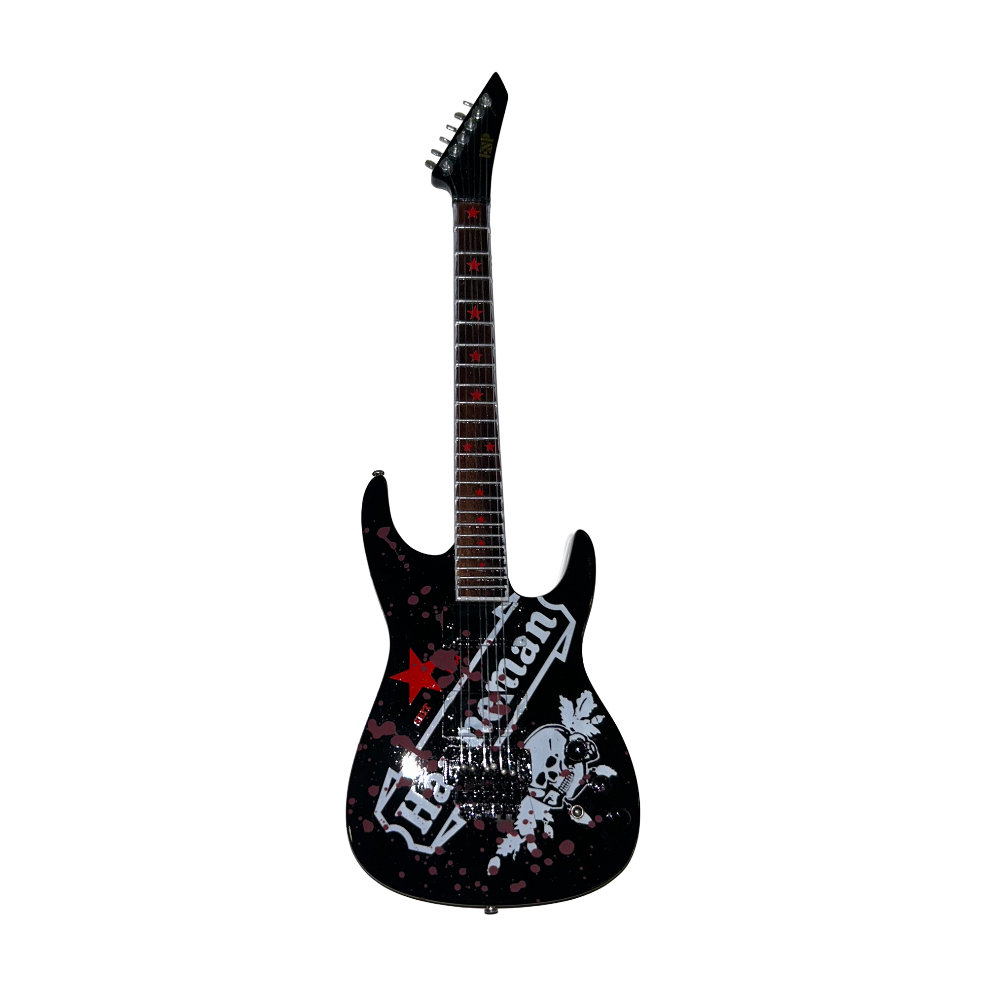 SLAYER - JEFF HANNEMAN - RED STAR SEIT TRIBUTE MINI GUITAR (Limited Blood Splatter Edition)
