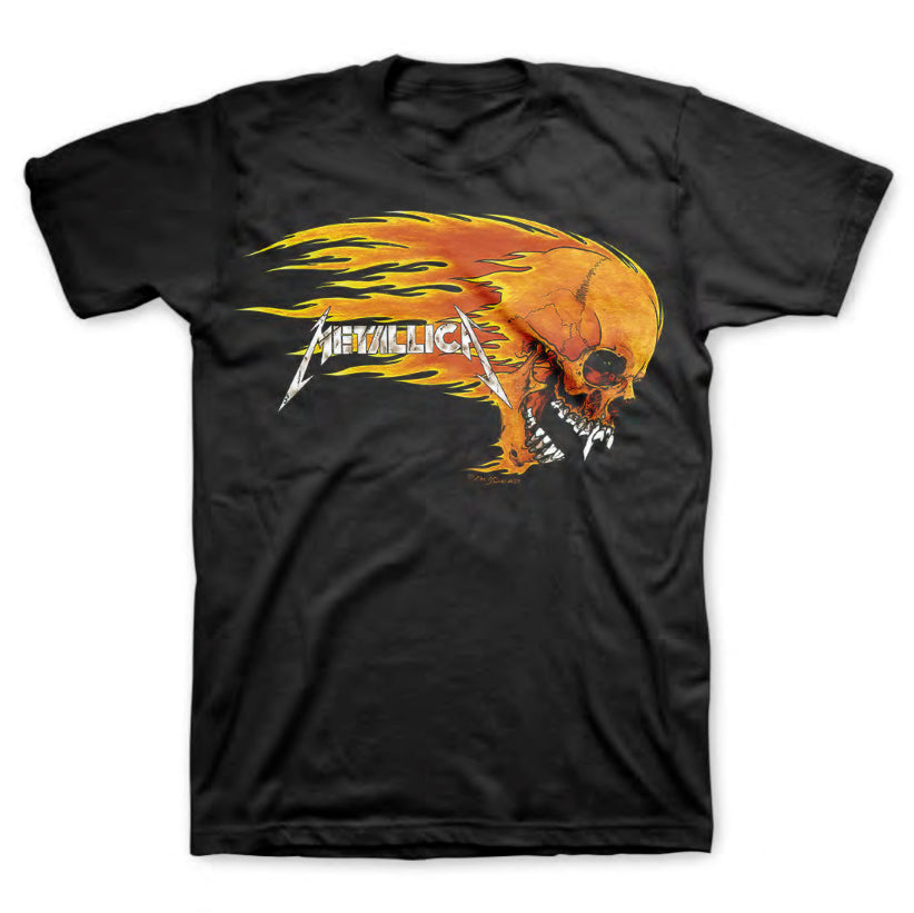 Metallica Flaming Skull T Shirt