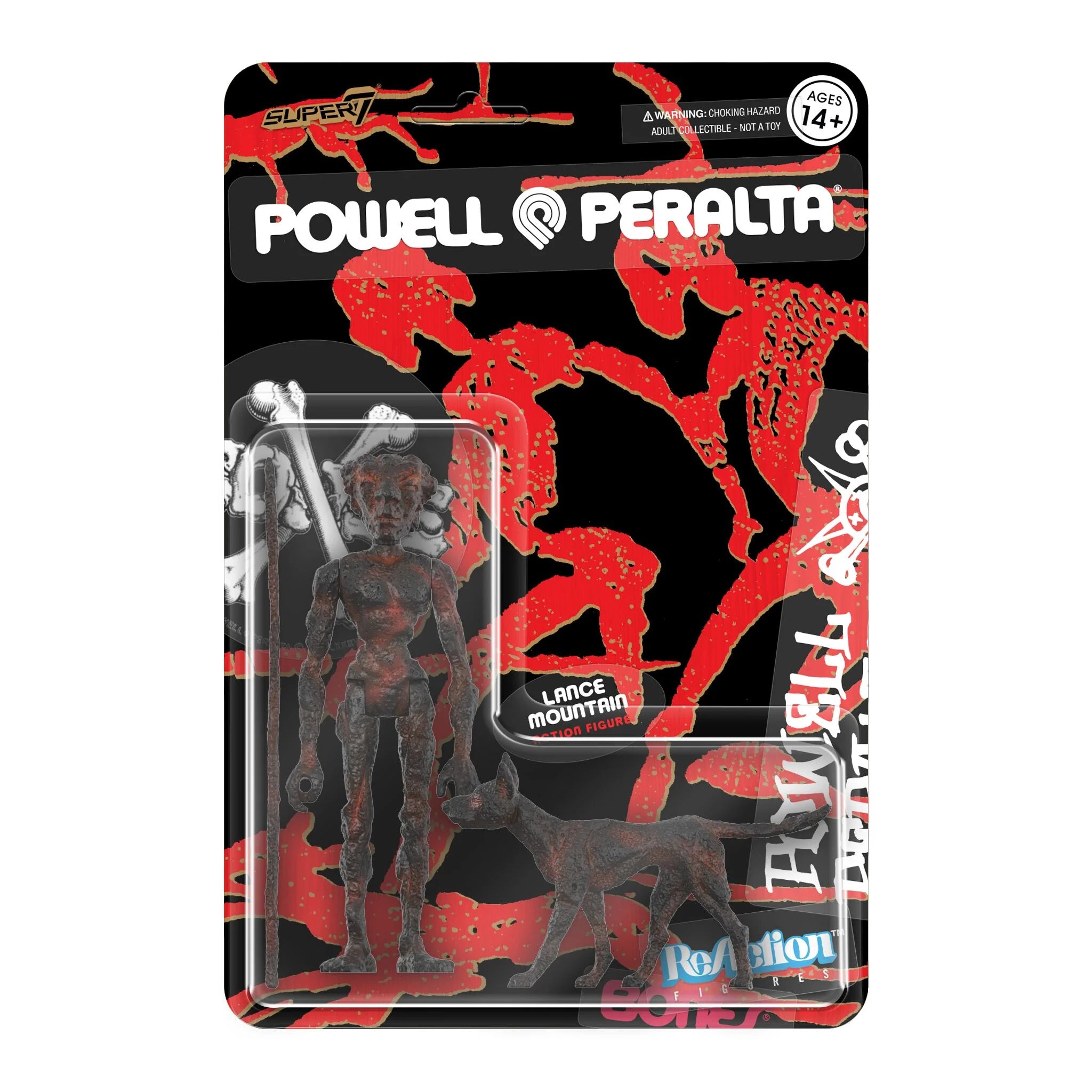 Powell Peralta Lance Mountain Lava Rock Figure Dog and Staff on Card